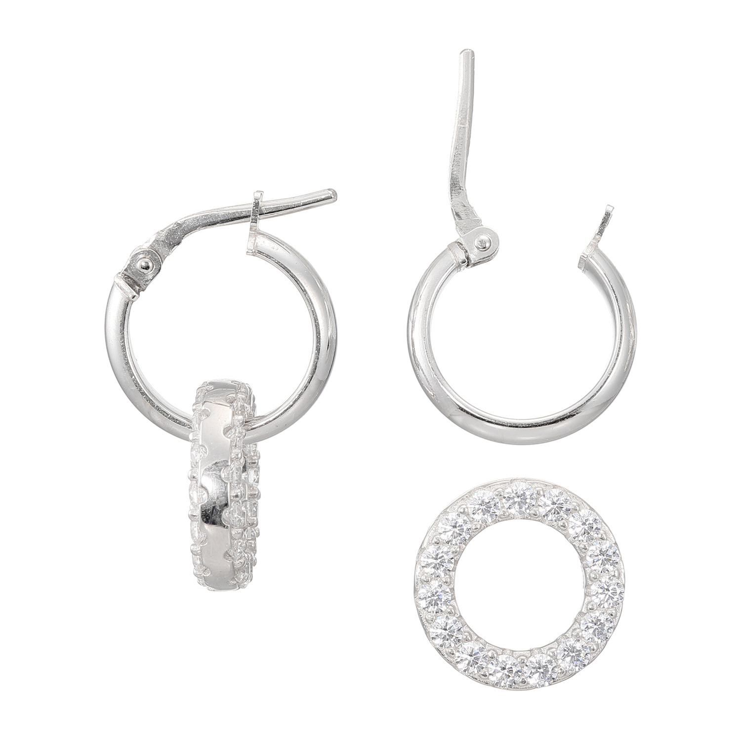 ダイアモア シルバー　ＣＺ スウィングチャーム フープピアス