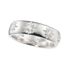 ダイアモア シルバー　ＣＺ スターモティーフ ラインリング