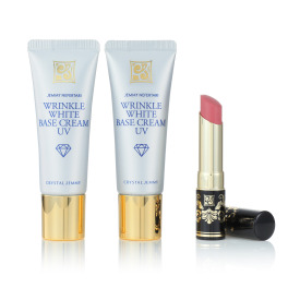 チェンジ シワ改善＆美白 リンクルホワイト ベースクリームＵＶ２本＆ リップスティック ＜ローズベージュ＞