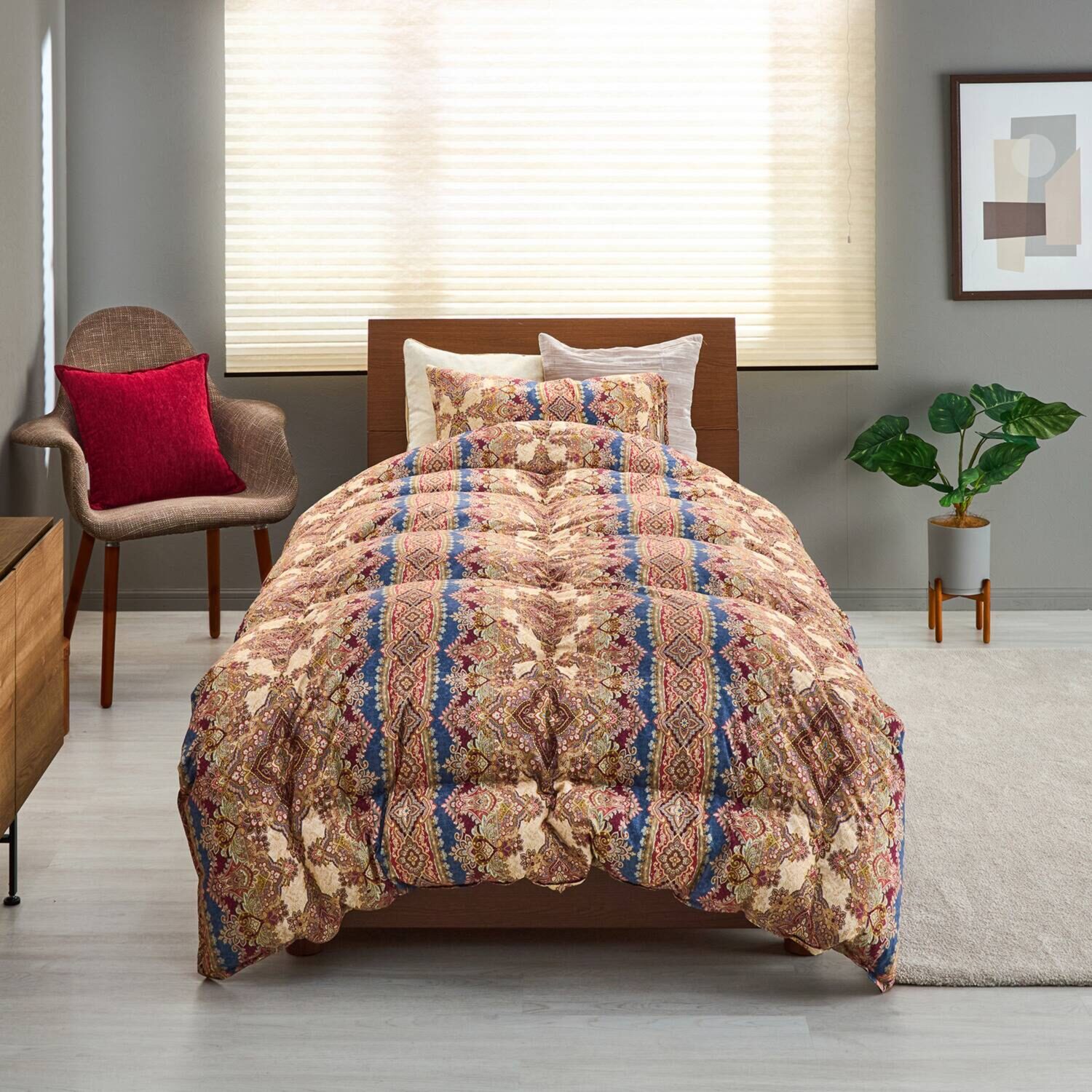 ｎｉｓｈｉｋａｗａ 最高峰の暖かさ！ ハンガリー産　羽毛の王様 マザーグースダウン９５％ 防ダニ＆綿１００％サテン 羽毛掛けふとん ＜シングル＞