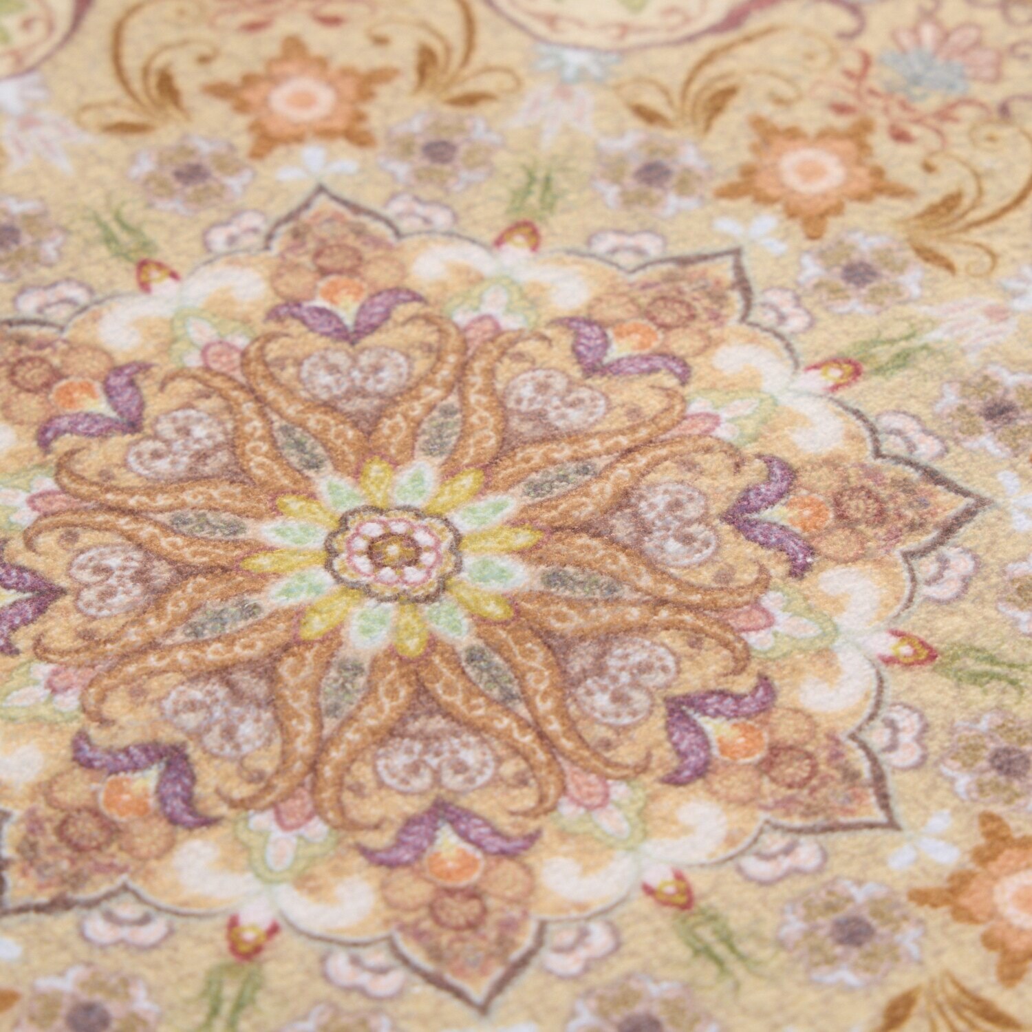 はっ水加工 ペルシャンデザイン ウールタッチマット “リオネッタ” ＜６０×９０ｃｍ＞ 