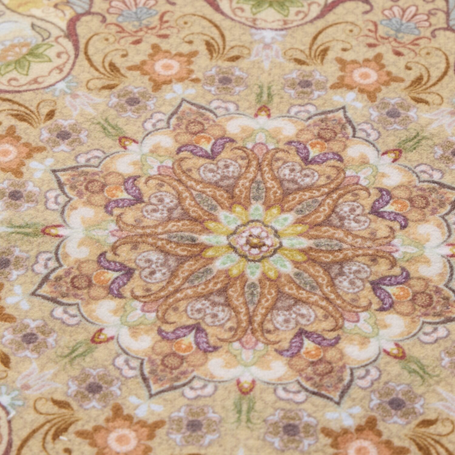 はっ水加工 ペルシャンデザイン ウールタッチカーペット “リオネッタ” ＜８０×１４０ｃｍ＞