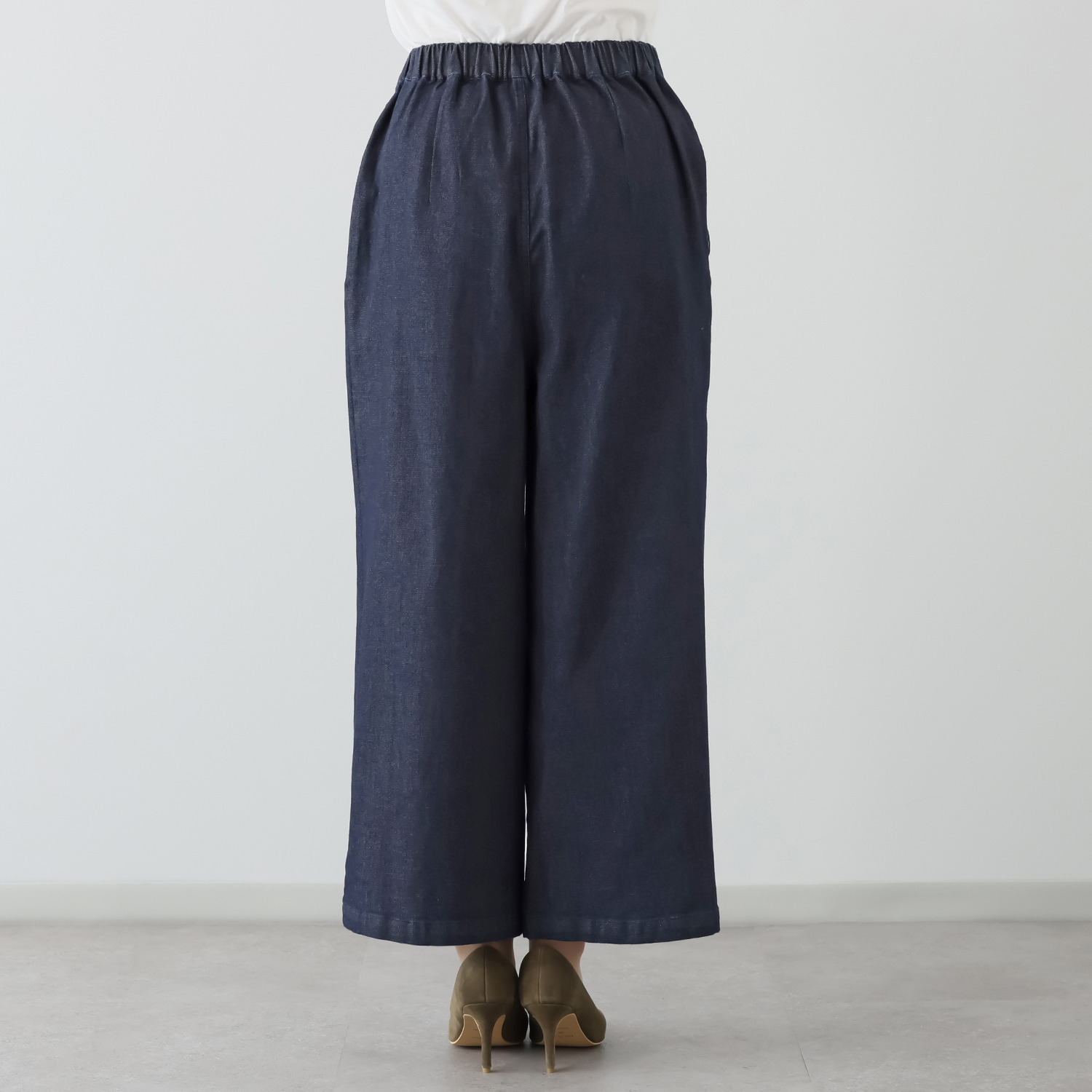 タマミ　ワタナベ カーテンデニム タックデザイン パンツ