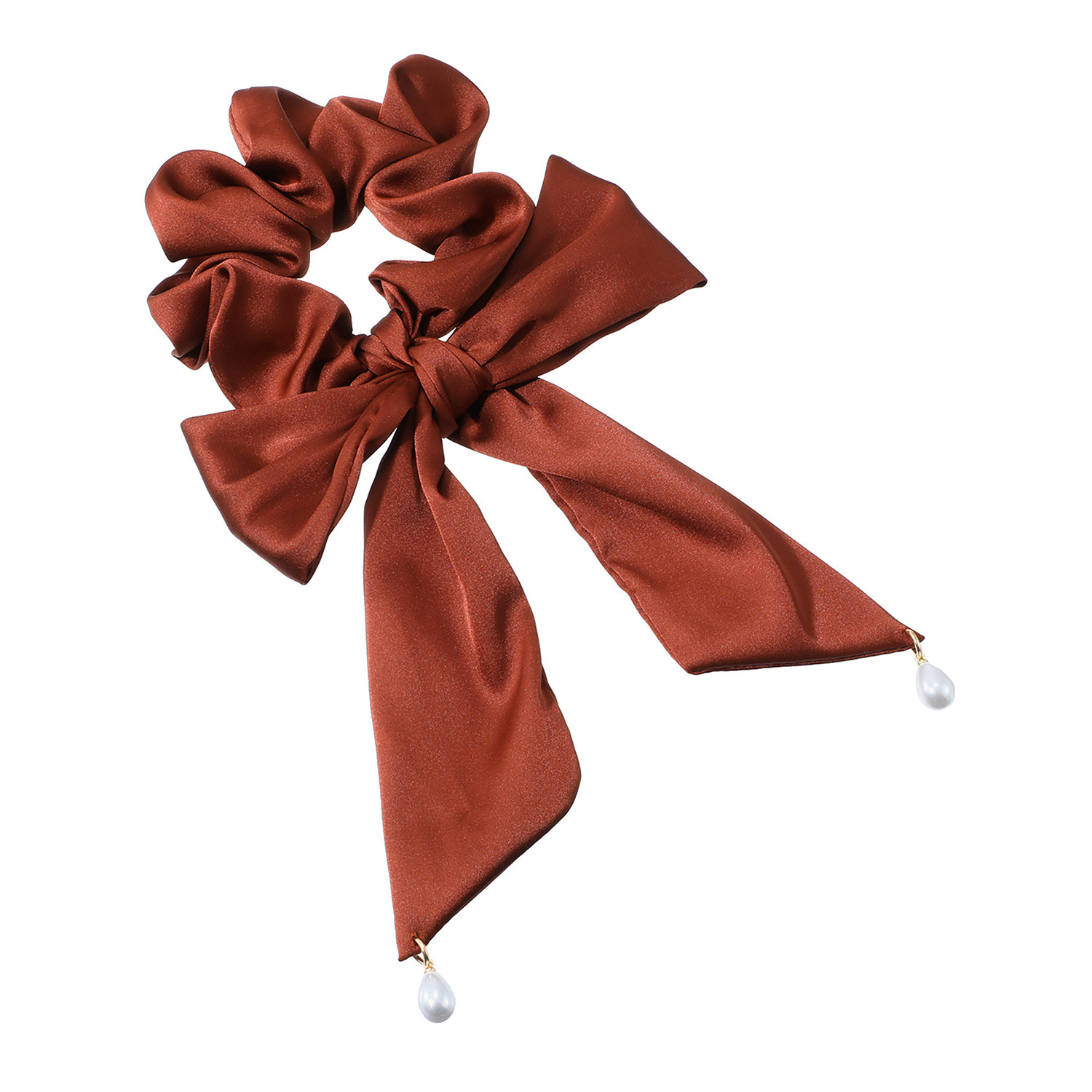 メイドバイスターズ シルク＆コラーゲンの Ｗ加工！ パールモティーフが揺れる リボンタイ付き モイストシュシュ