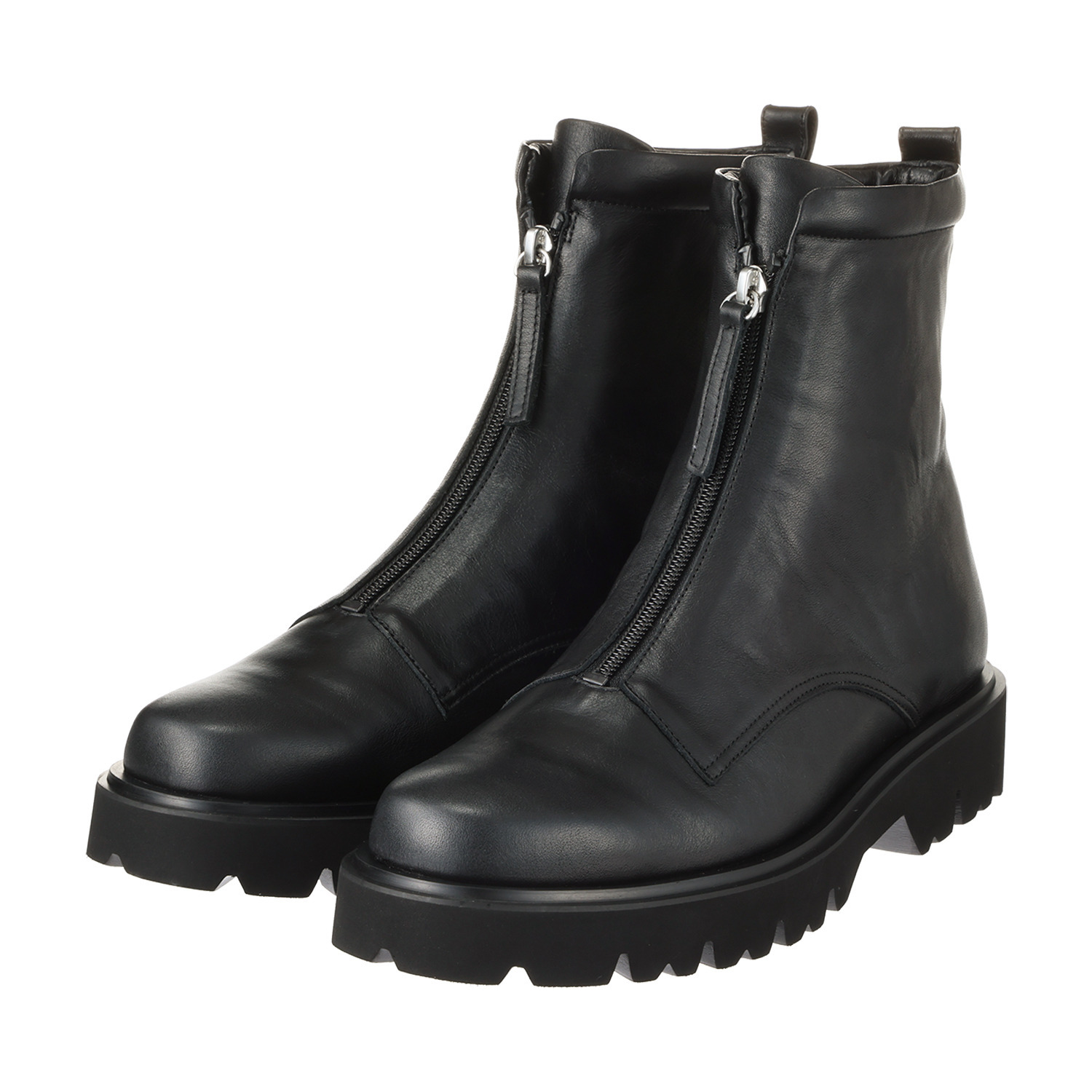 卑弥呼 日本製 はっ水牛革 フロントジップブーツ