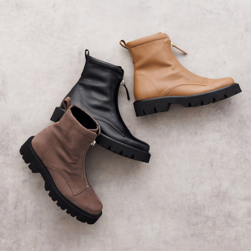 卑弥呼 日本製 はっ水牛革 フロントジップブーツ 卑弥呼 日本製 はっ水牛革 フロントジップブーツ