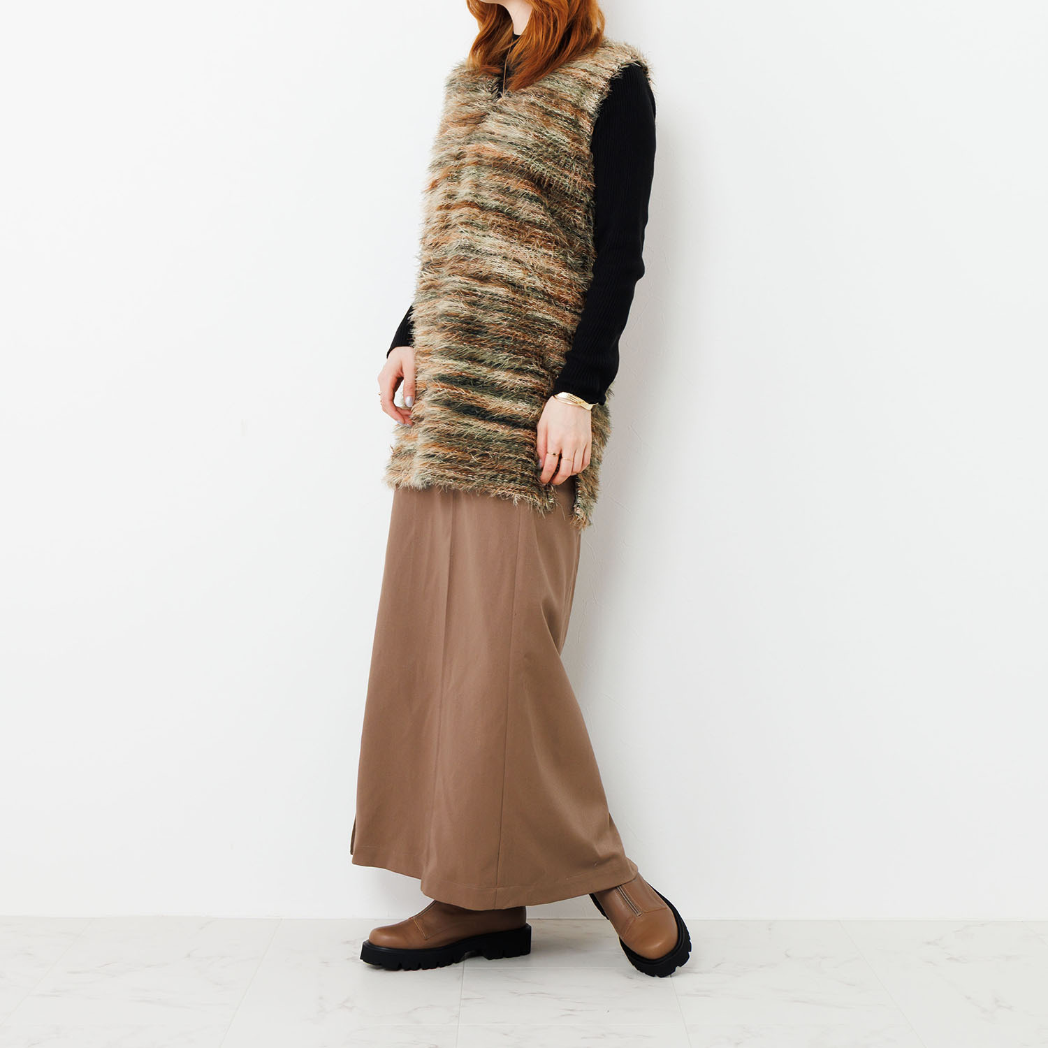 卑弥呼 日本製 はっ水牛革 フロントジップブーツ