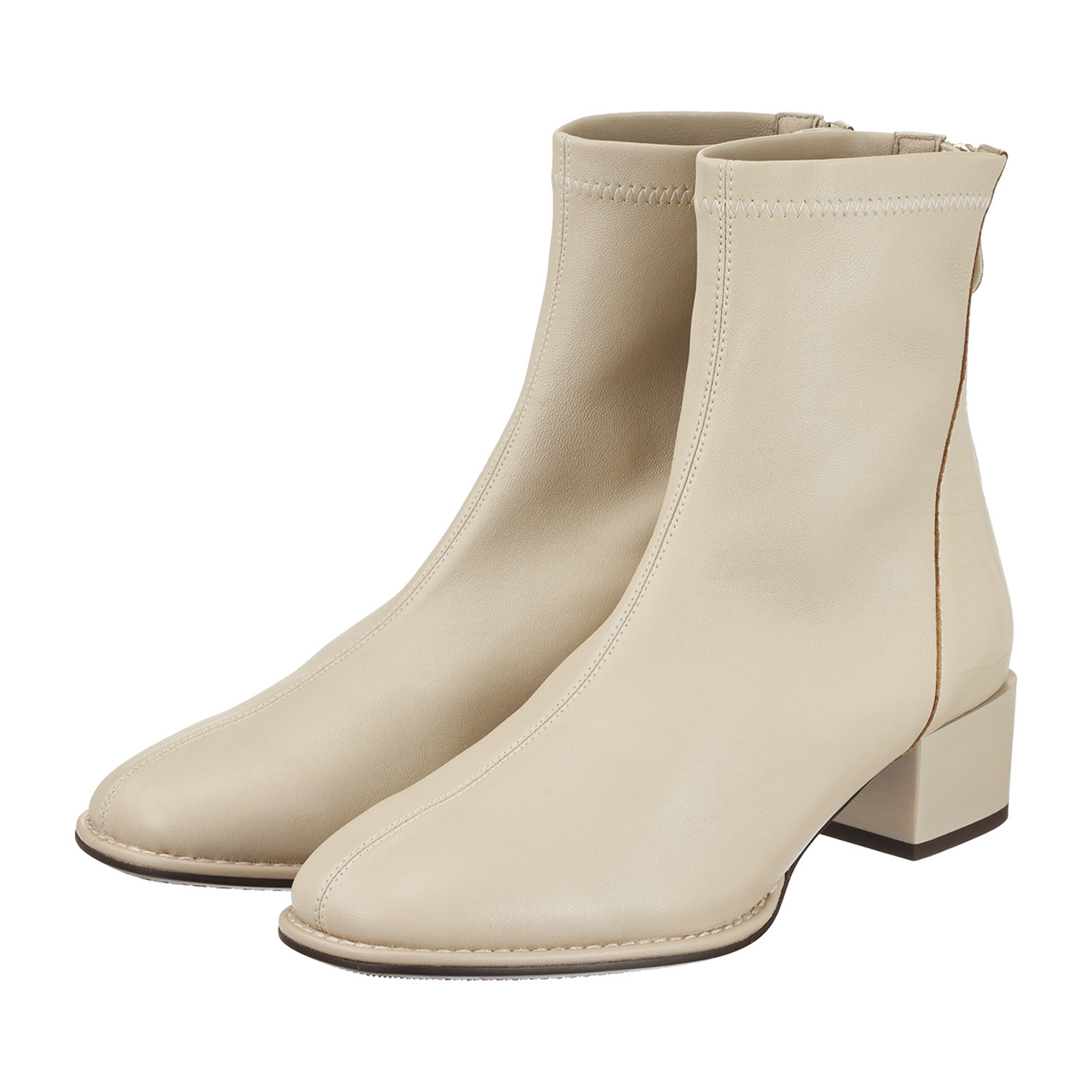 卑弥呼 シープレザー 型押しコンビ ストレッチブーツ