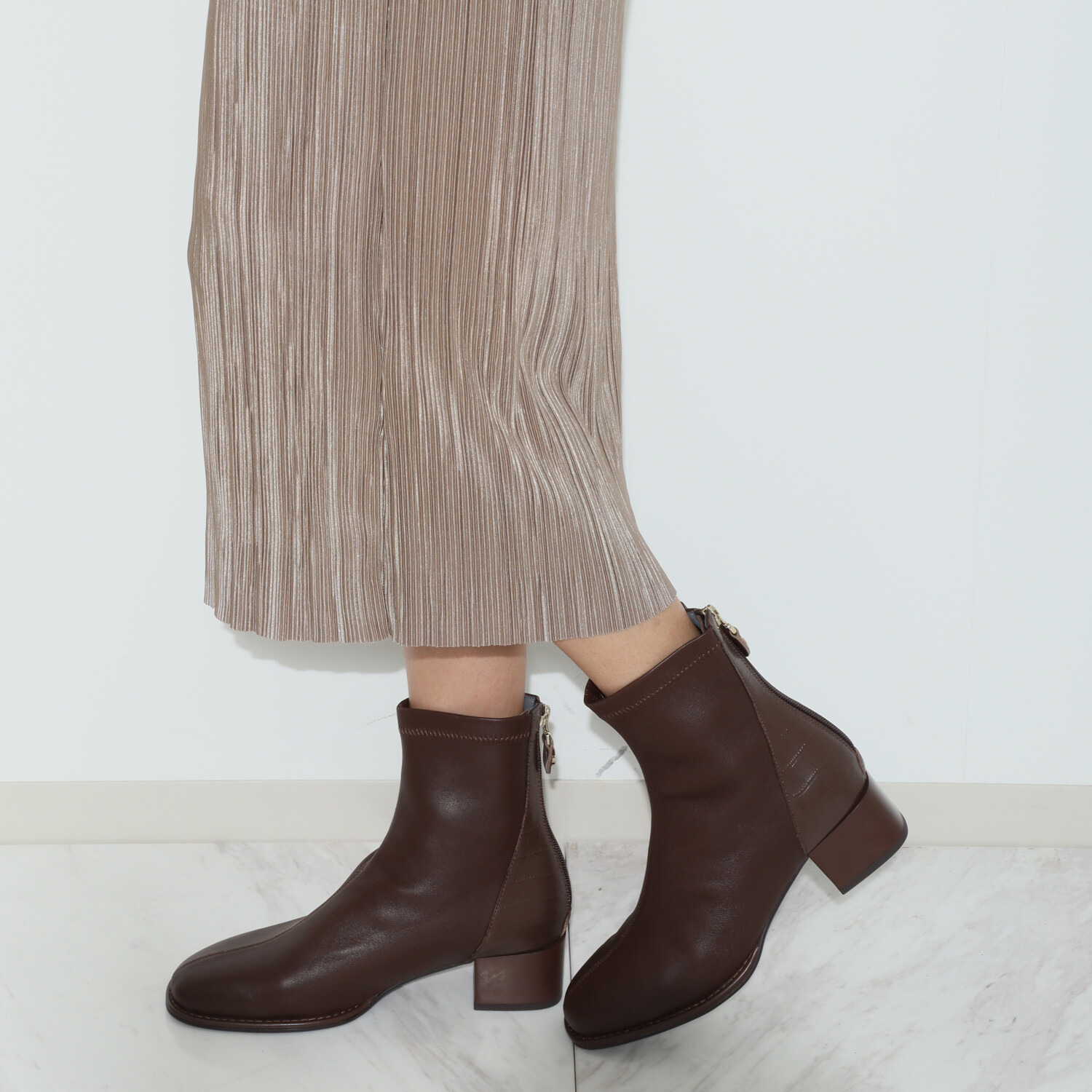 卑弥呼 シープレザー 型押しコンビ ストレッチブーツ