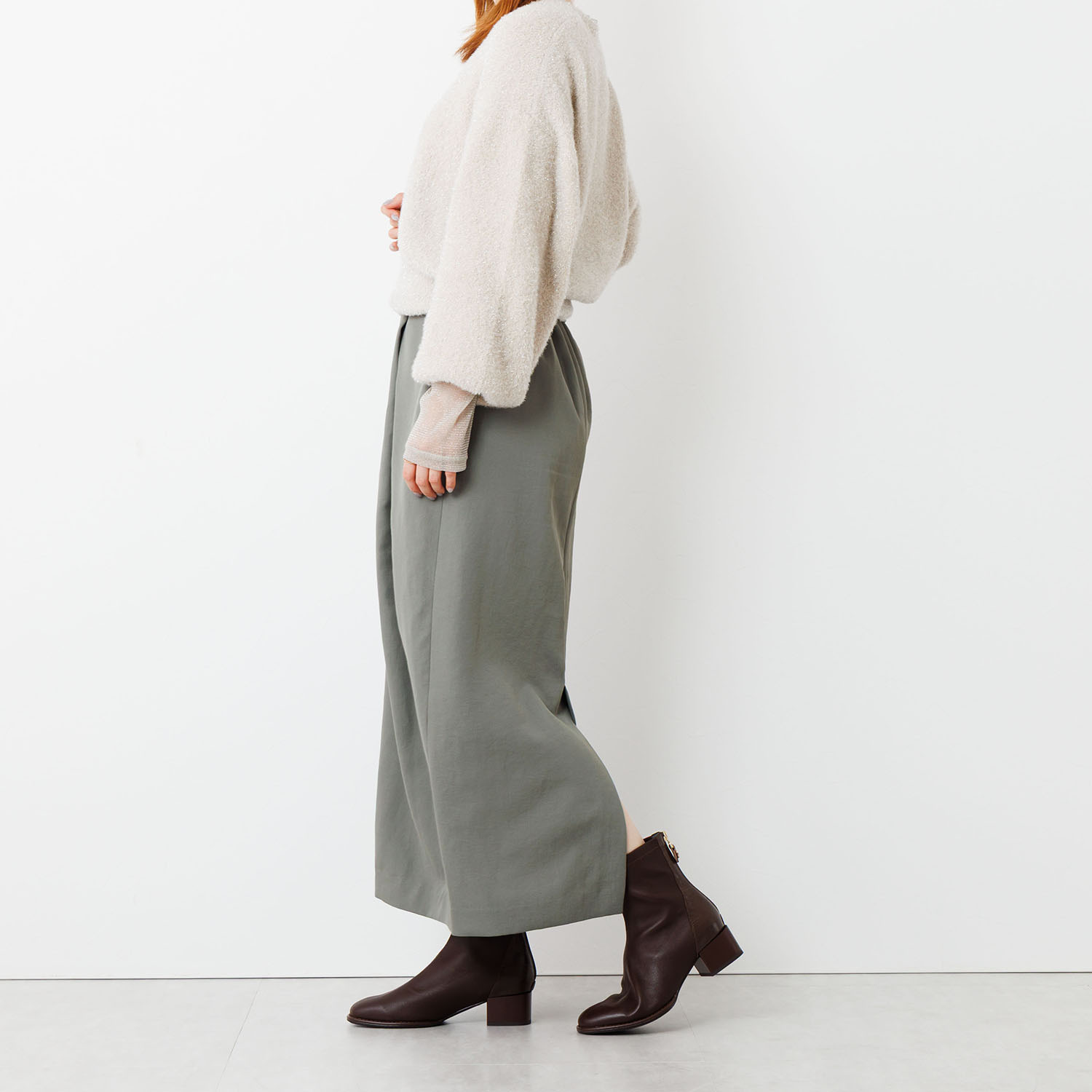 卑弥呼 シープレザー 型押しコンビ ストレッチブーツ