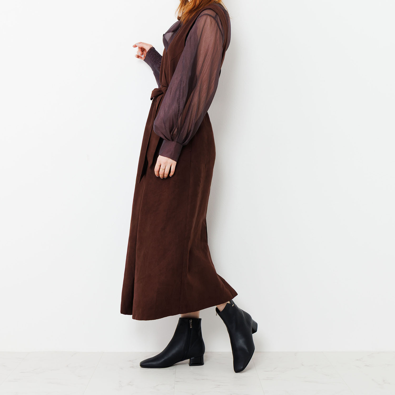 卑弥呼 日本製　はっ水牛革 サイドカット メタルポイントブーツ