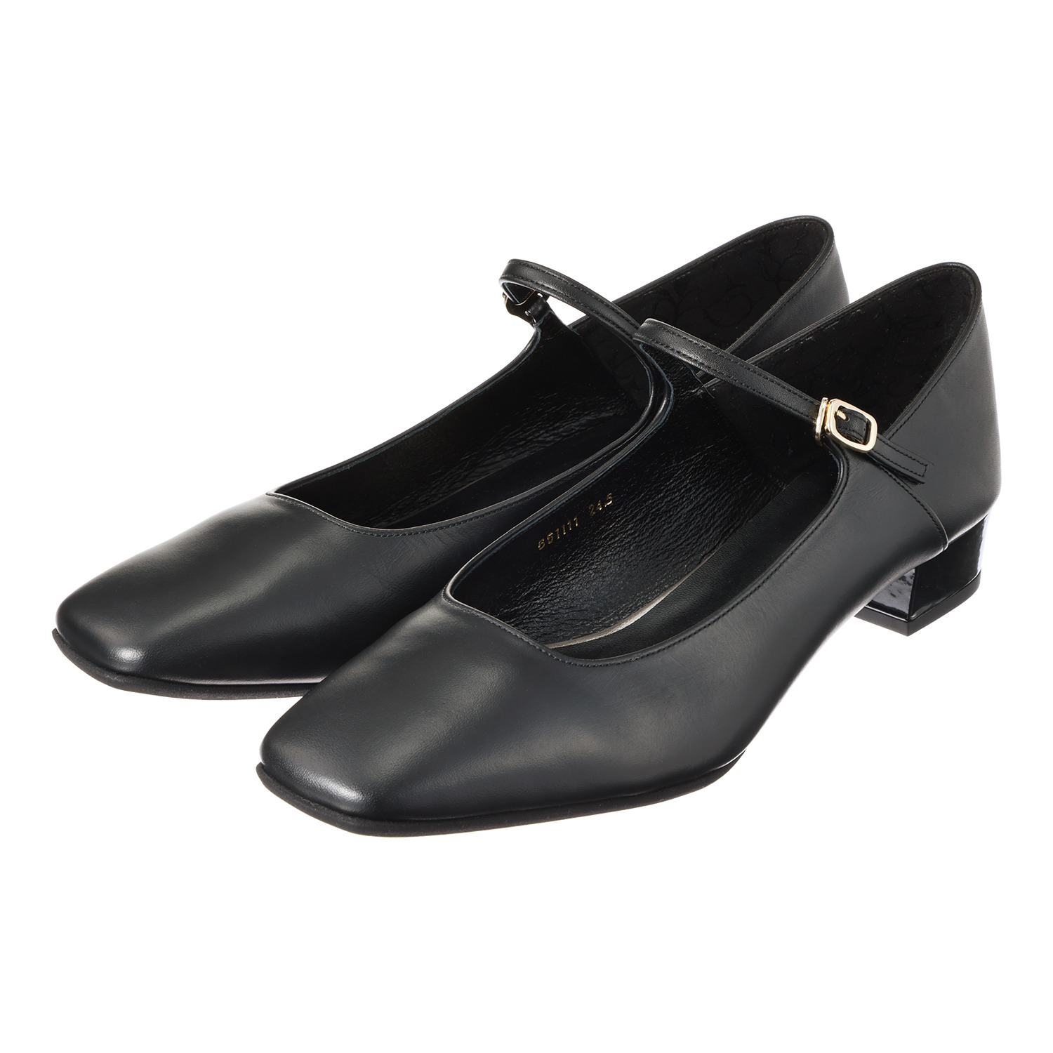 卑弥呼 日本製 レザー スクエアトゥ メリージェーンパンプス