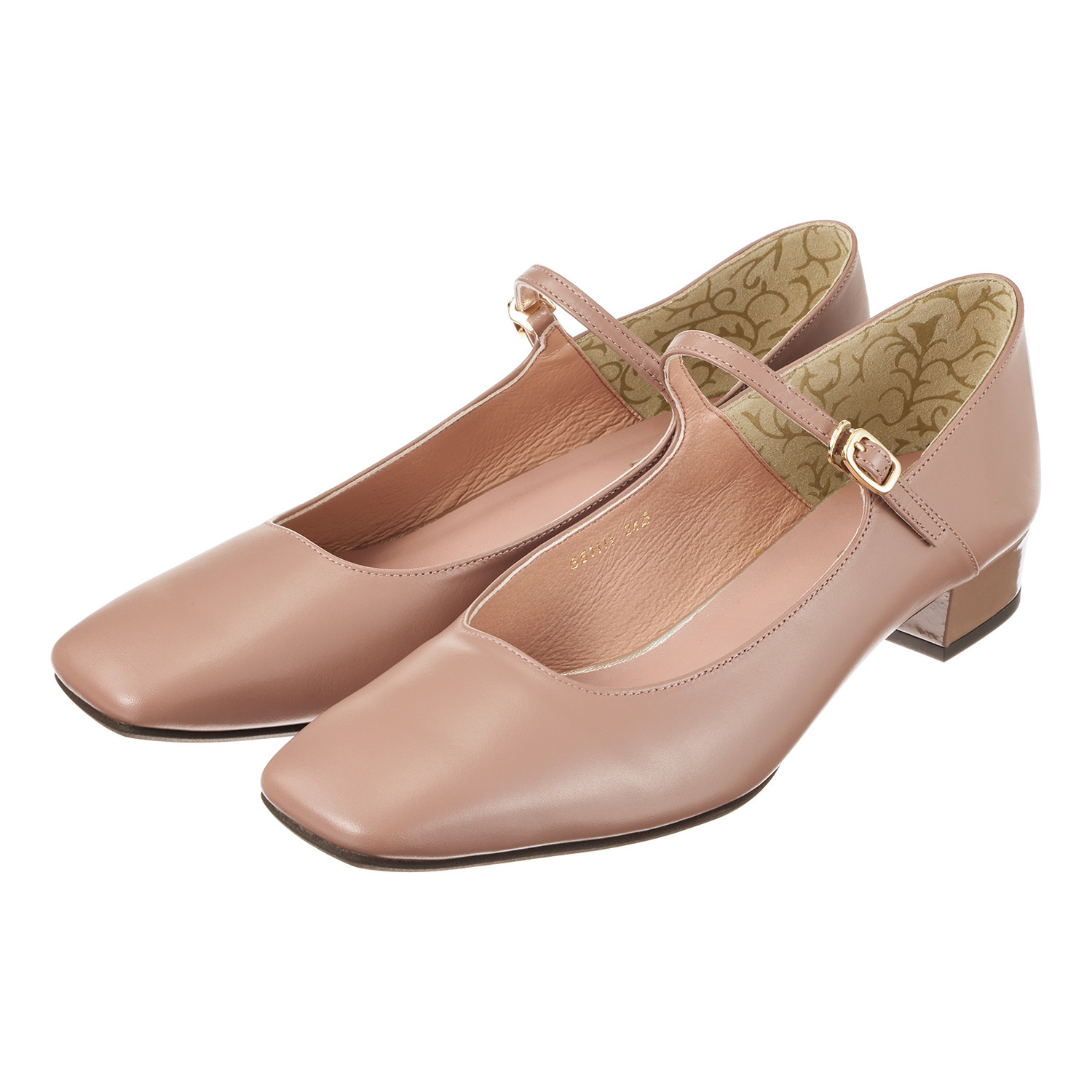 卑弥呼 日本製 レザー スクエアトゥ メリージェーンパンプス