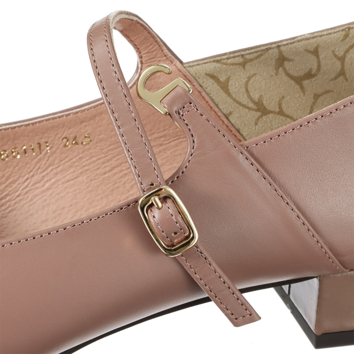 卑弥呼 日本製 レザー スクエアトゥ メリージェーンパンプス