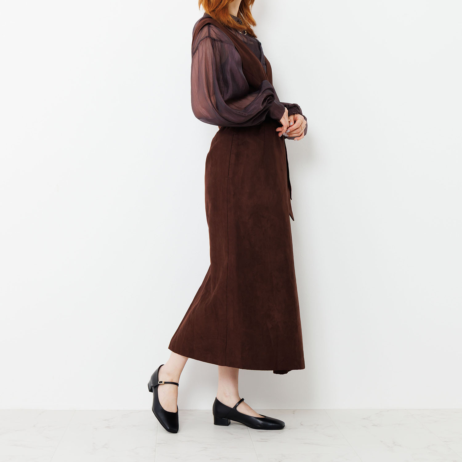 卑弥呼 日本製 レザー スクエアトゥ メリージェーンパンプス