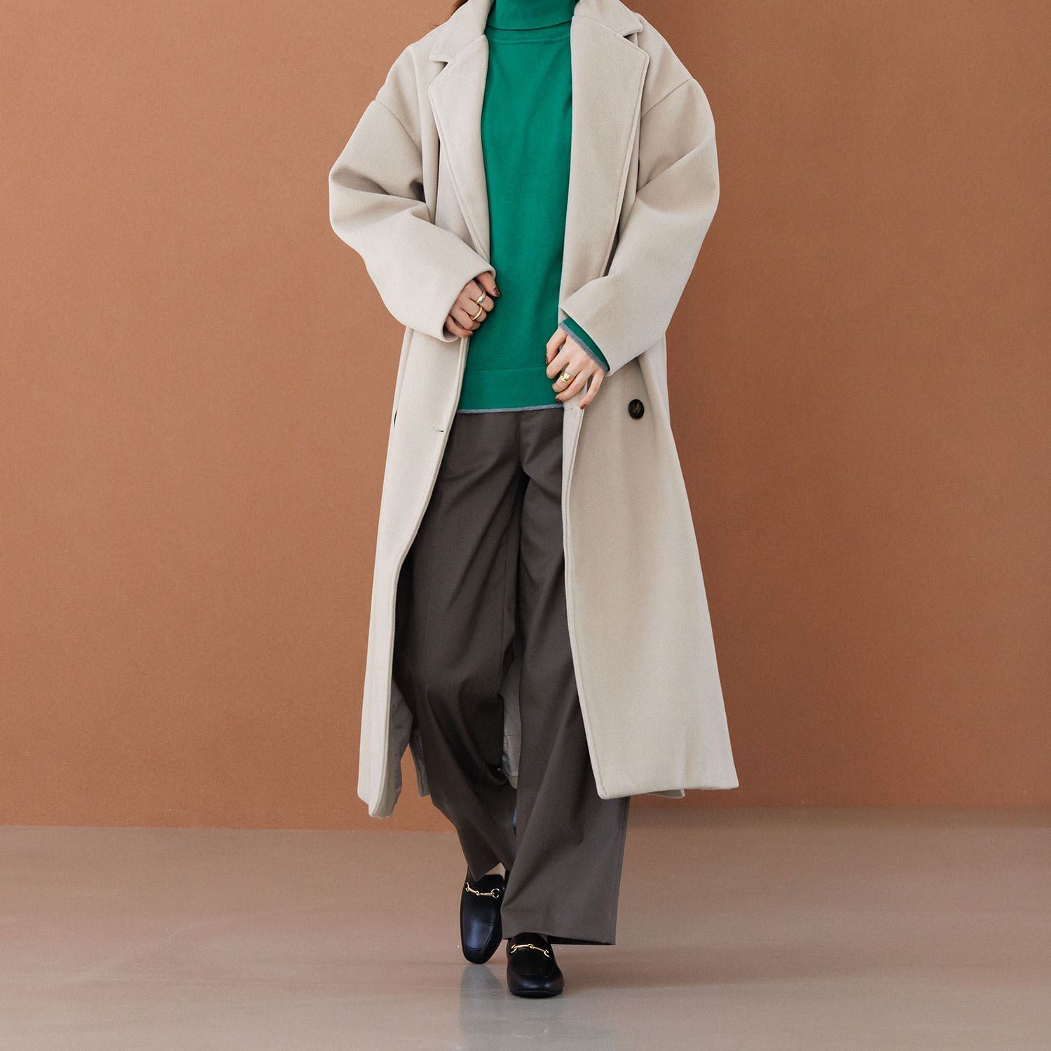 卑弥呼 日本製　はっ水牛革 スクエアトゥ ビットローファー