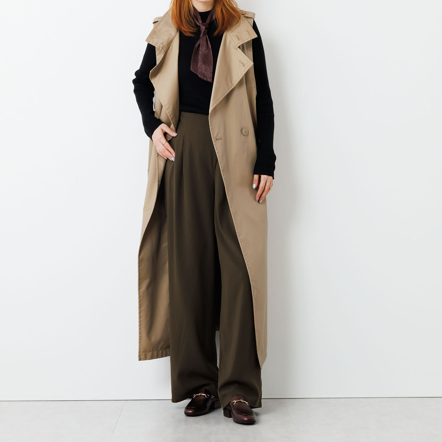 卑弥呼 日本製　はっ水牛革 スクエアトゥ ビットローファー