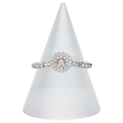 ディーラリエ　プラチナ９５０＆　１８Ｋローズゴールド　ピンクダイヤモンド　ラウンドデザイン　ディーエラスティック　リング＜鑑別書付＞