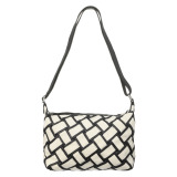 ズッケロ レザートリムキャンバス メッシュショルダーバッグ