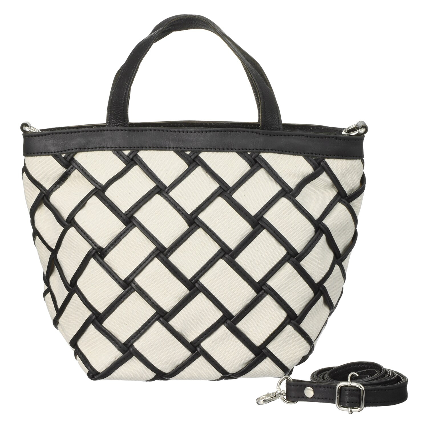 ズッケロ レザートリムキャンバス ２ウェイメッシュバッグ