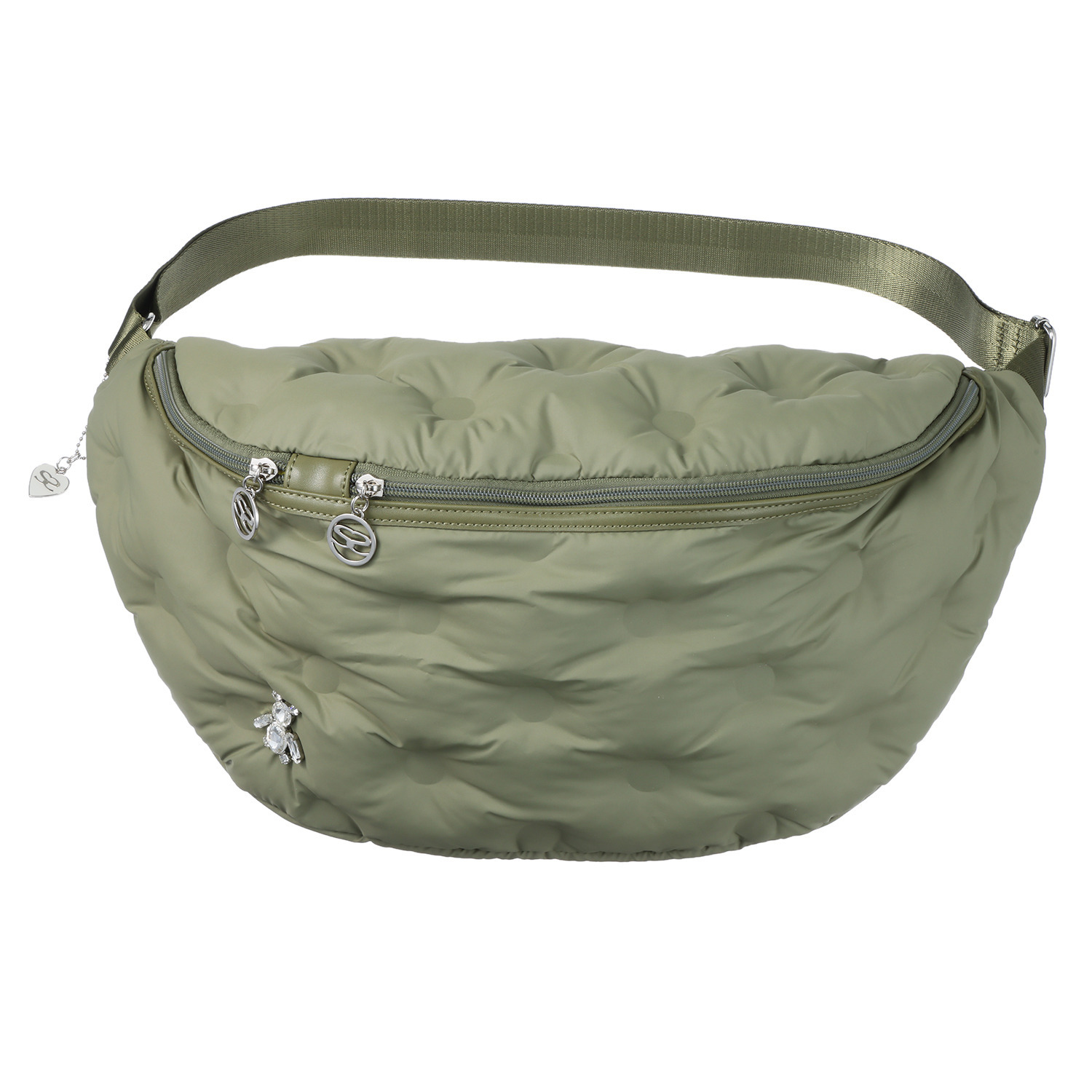 サボイ はっ水　軽量 くまビジュウアクセント 中わた入りボディバッグ