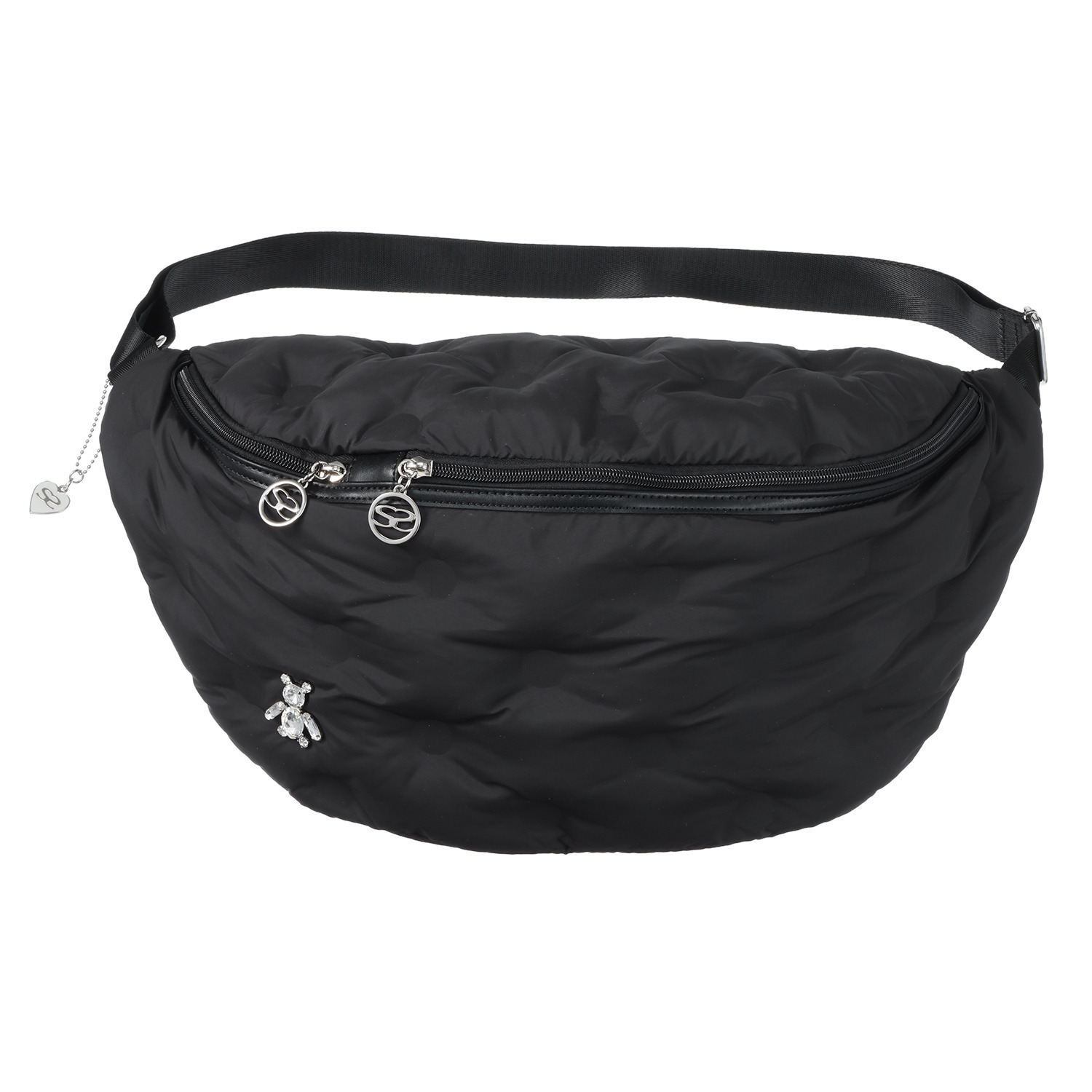 サボイ はっ水　軽量 くまビジュウアクセント 中わた入りボディバッグ