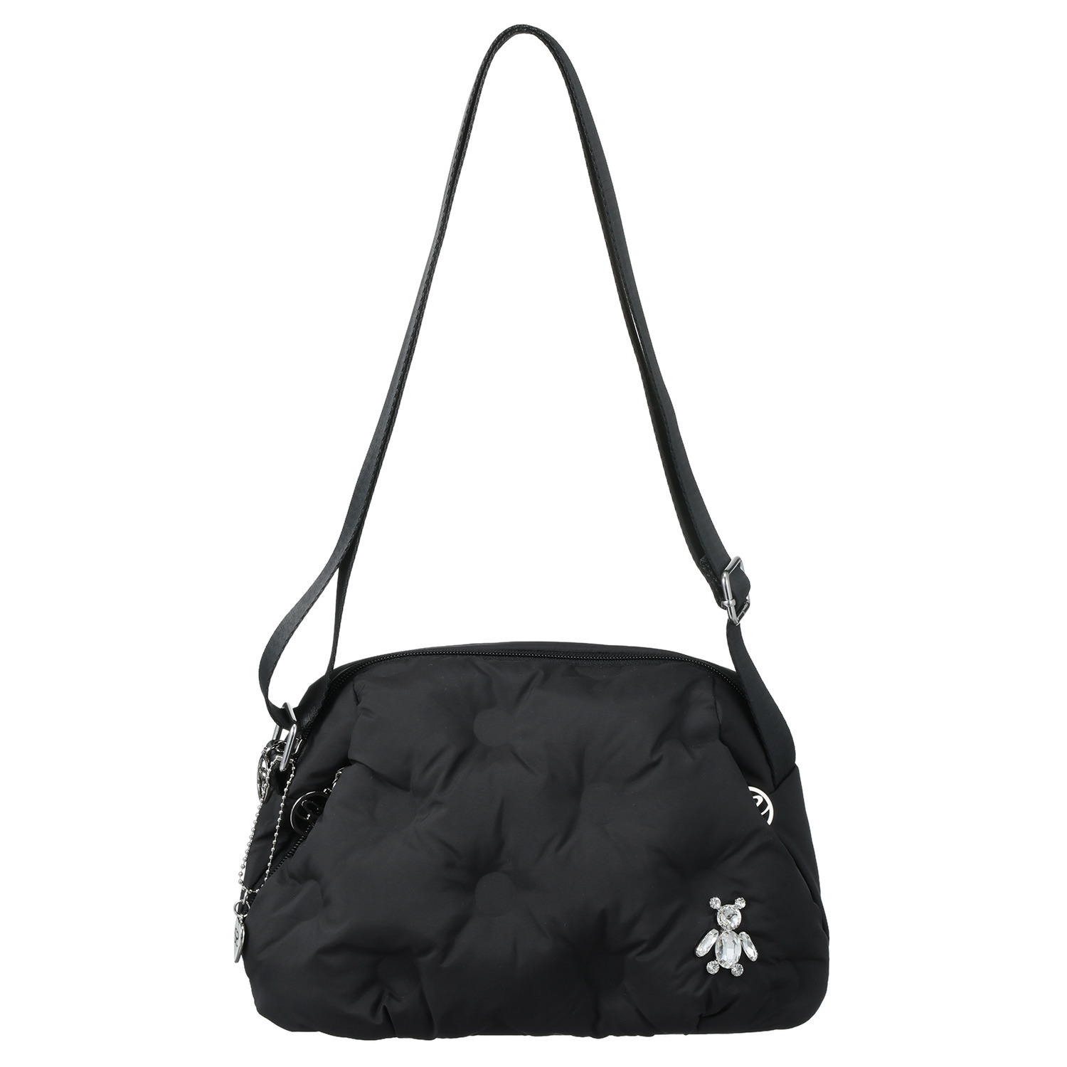 サボイ はっ水　軽量 くまビジュウアクセント 中わた入り ショルダーバッグ