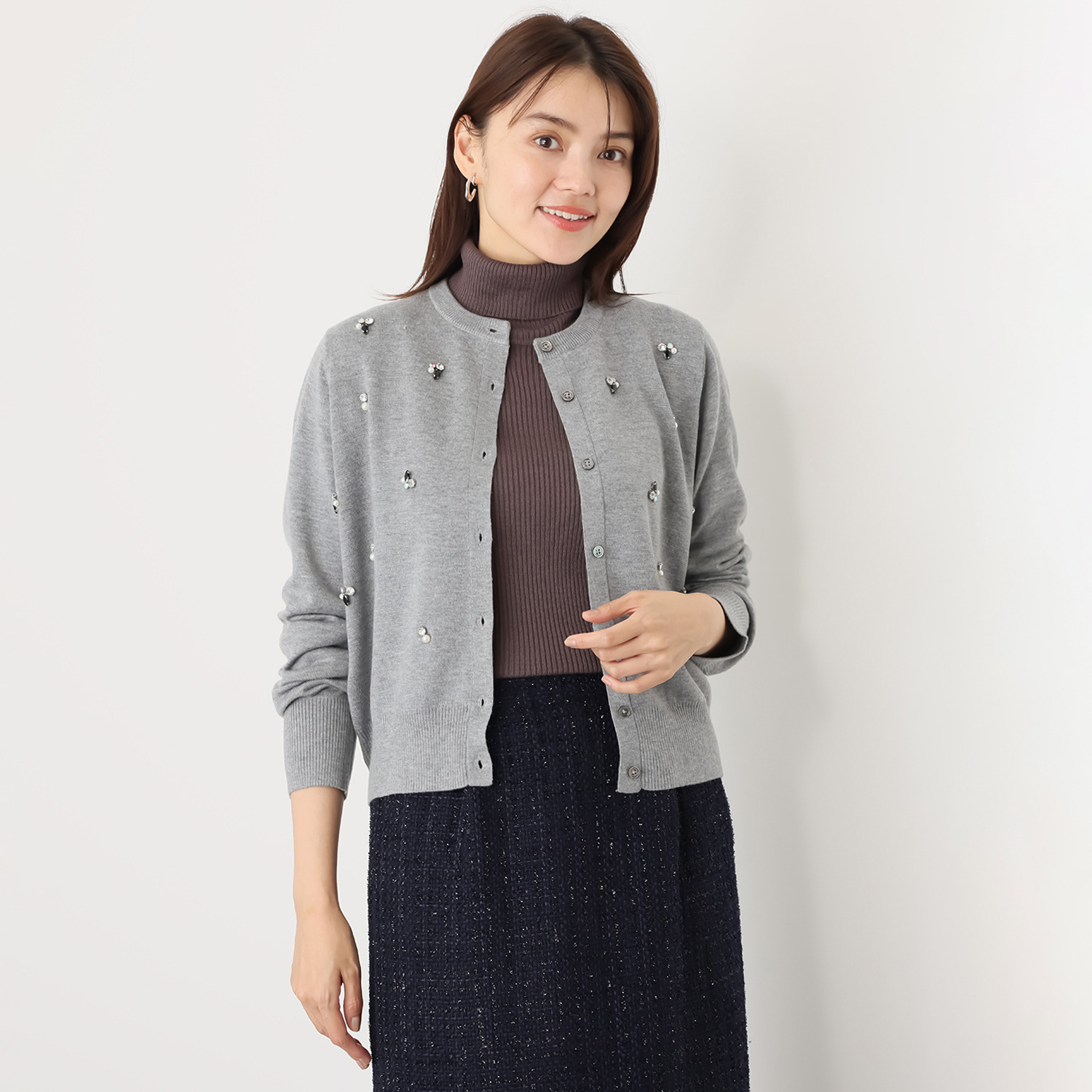 エピデミーク ビジュウ ミラノリブ ニットカーディガン