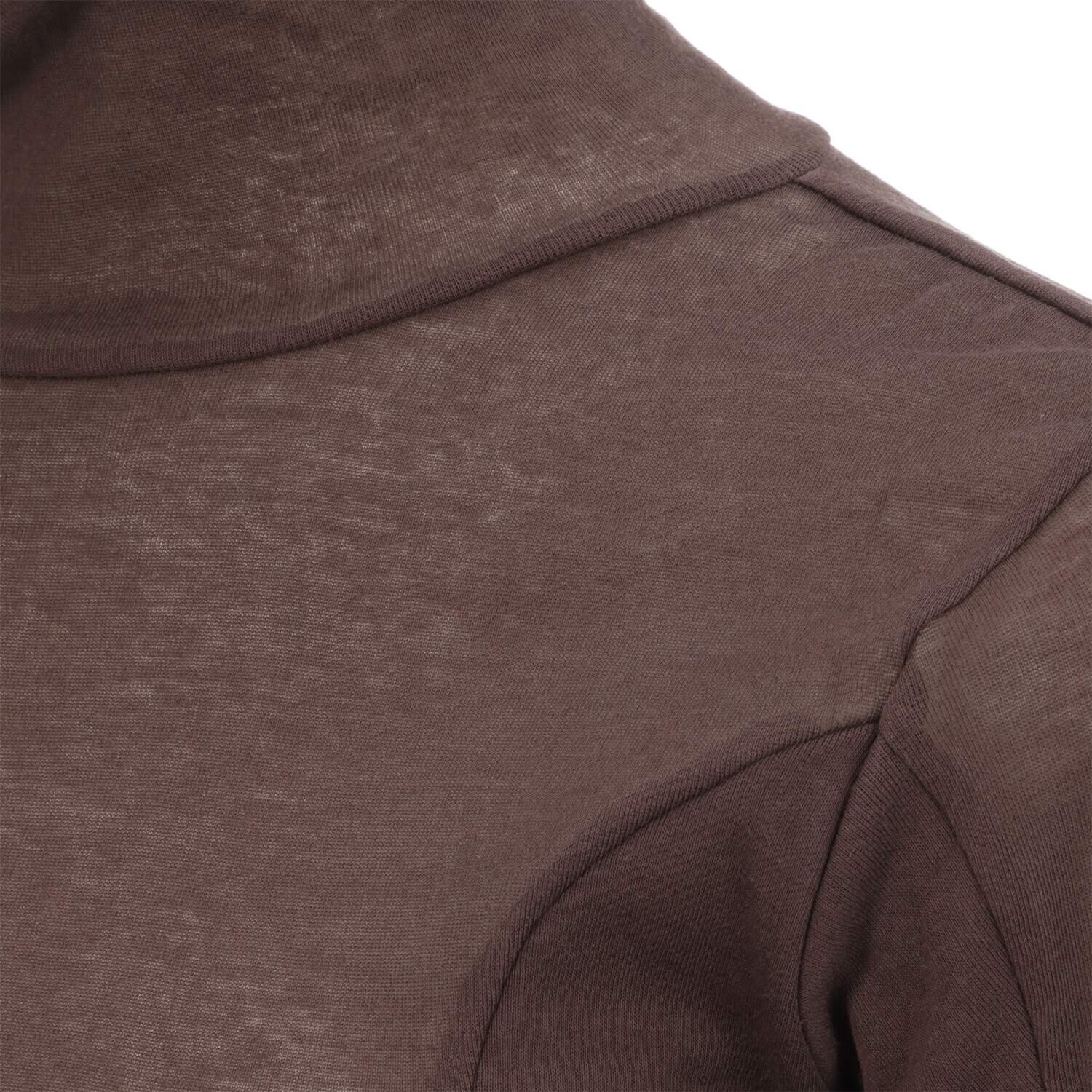 マリランテ 強撚糸綿１００％ ハイネック＆丸首七分袖 薄くてさらさらインナー 同色２枚セット