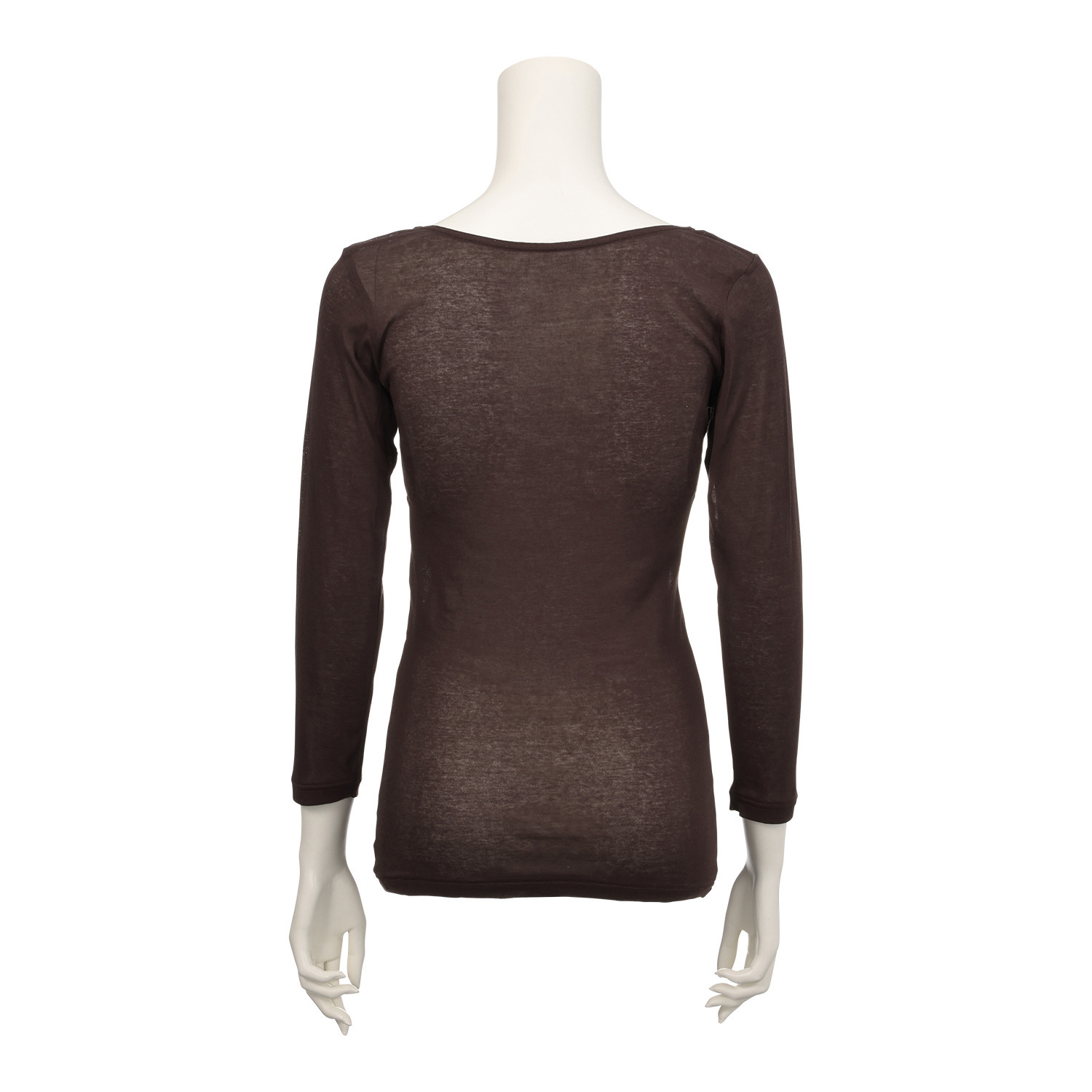 マリランテ 強撚糸綿１００％ ハイネック＆丸首七分袖 薄くてさらさらインナー 同色２枚セット