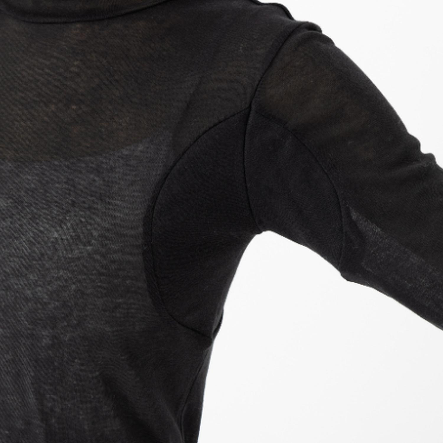 マリランテ 強撚糸綿１００％ ハイネック＆丸首七分袖 薄くてさらさらインナー 同色２枚セット