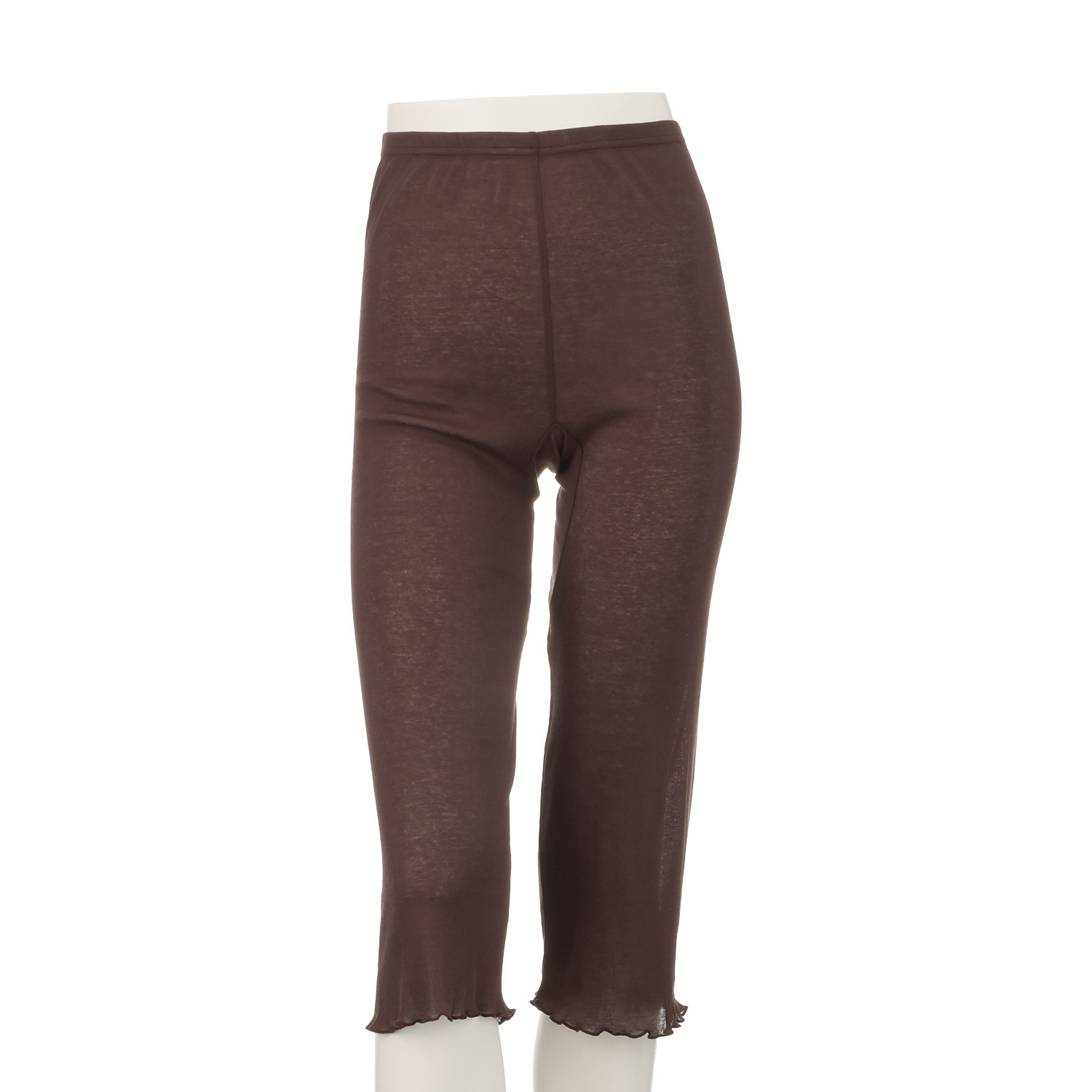 マリランテ 強撚糸綿１００％ 薄くてさらさら 七分丈ボトム 同色２枚セット