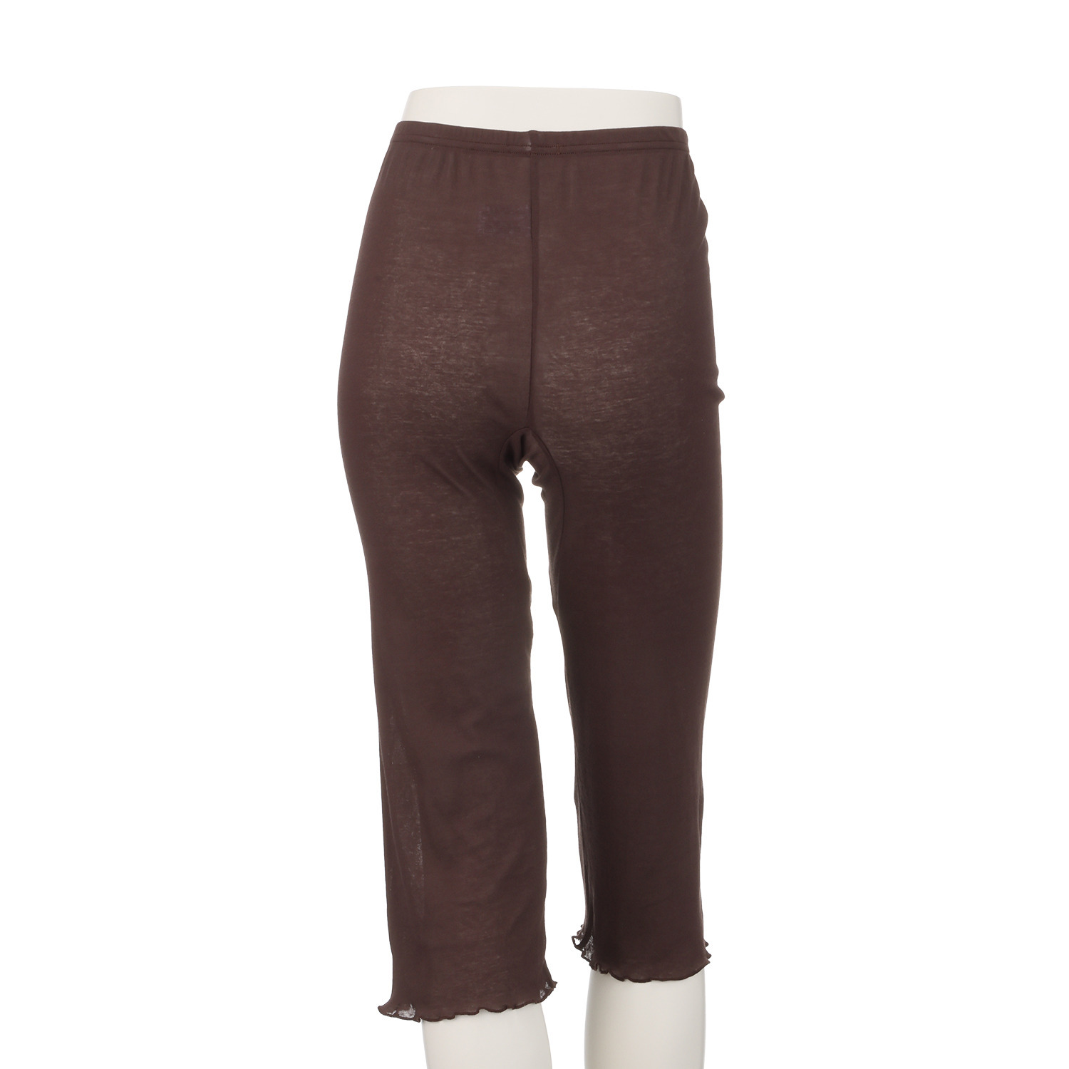 マリランテ 強撚糸綿１００％ 薄くてさらさら 七分丈ボトム 同色２枚セット