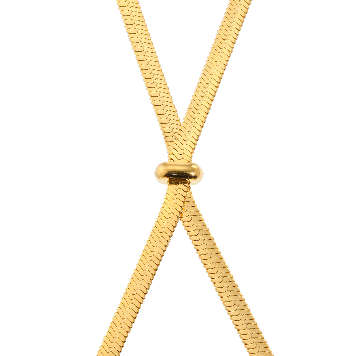 マダムヒロコ ステンレス マルチアレンジが叶う ヘリンボーンチェーン スライドロングネックレス “リーブル”