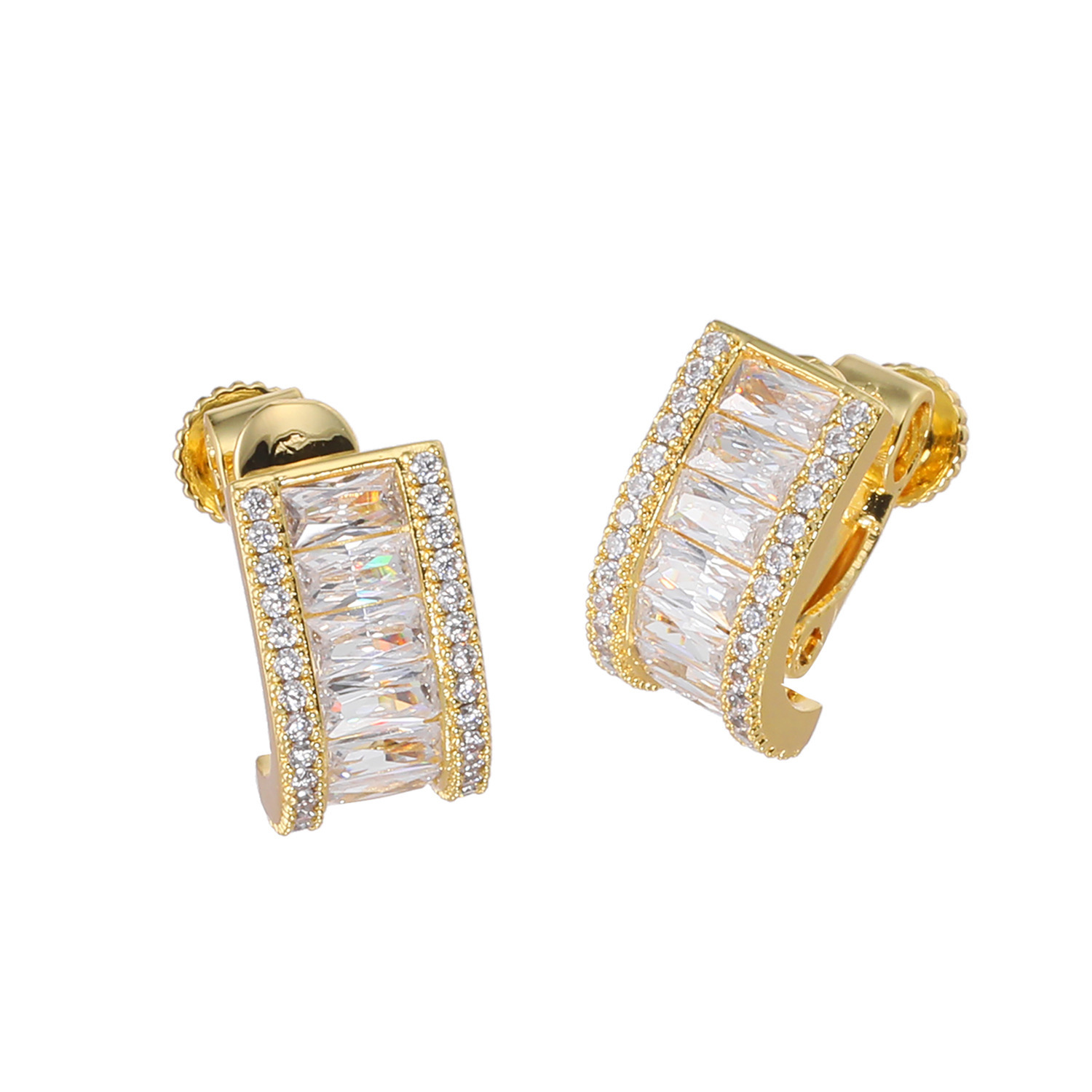 マダムヒロコ レクタングルカットＣＺ ラグジュアリー イヤリング／ピアス “モンシュシュ”