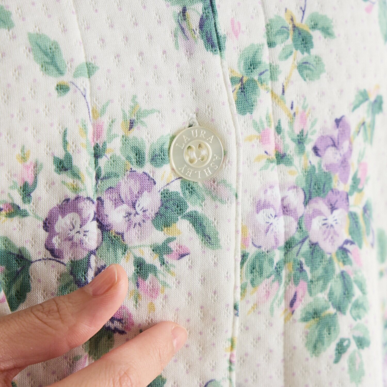 ローラアシュレイ ルイース　フローラル 中わたニットパジャマ