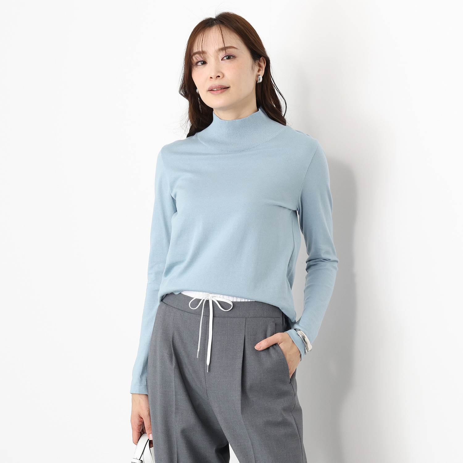 亀　恭子セレクト！ マルティジャーニ 日本製 コットンカシミヤ ハイネックプルオーバー