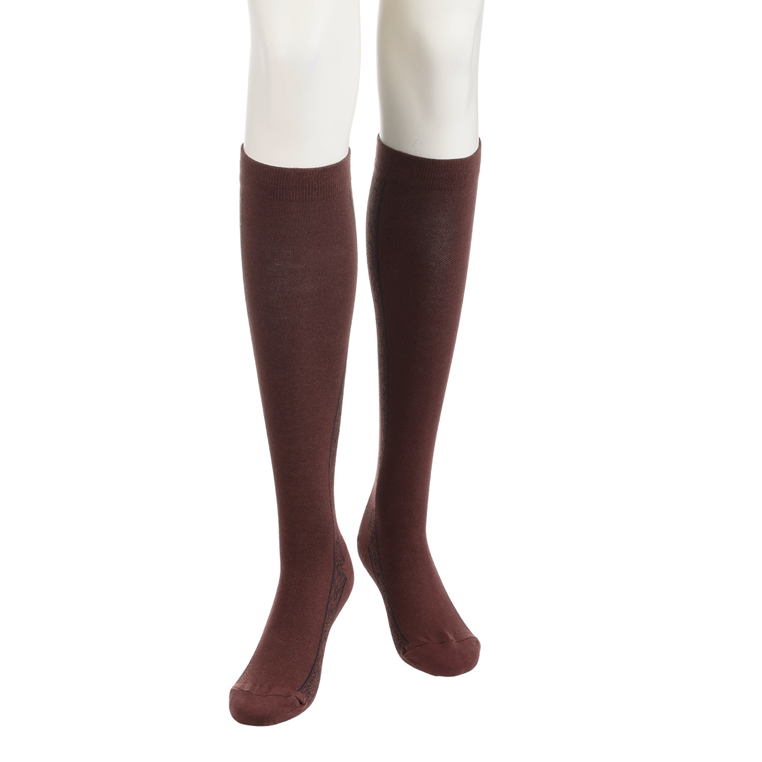 楽キュッと 日本製　独自の着圧設計 綿混ハイソックス ２足セット