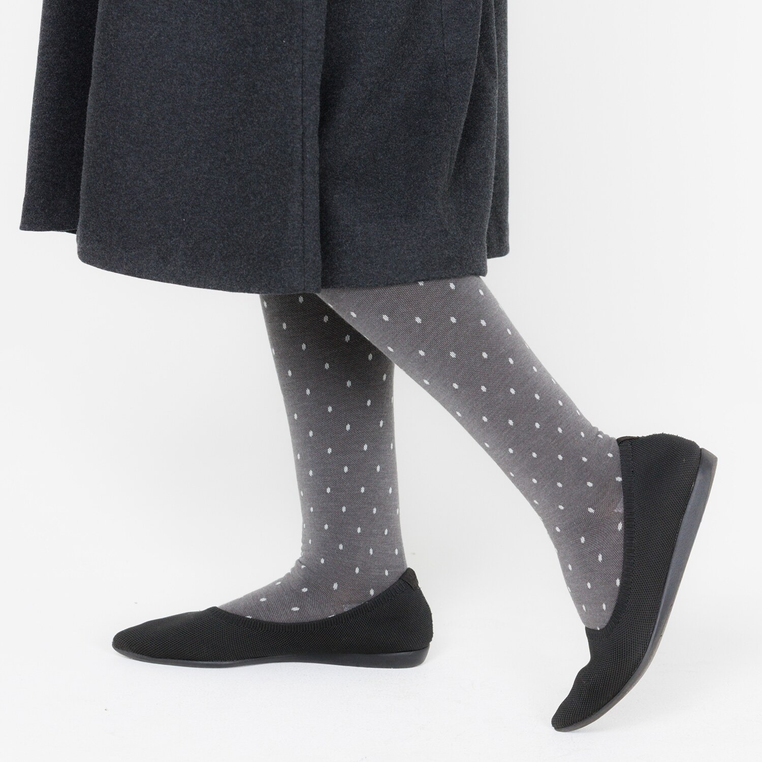 楽キュッと 日本製　独自の着圧設計 綿混ハイソックス ２足セット