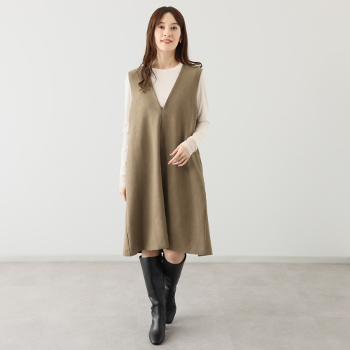 アリュメット　タックデザイン　ジャンパースカート