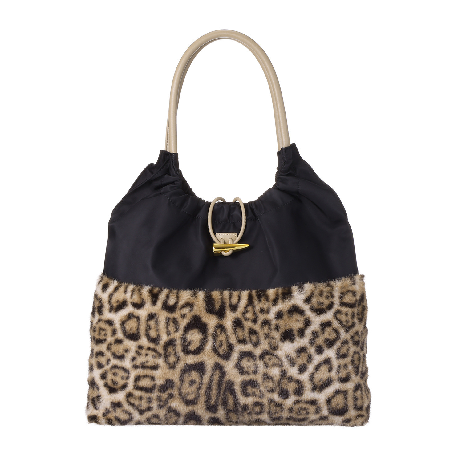 ベルモサ 軽量　Ａ４対応 レオパードフェイクファー トートバッグ