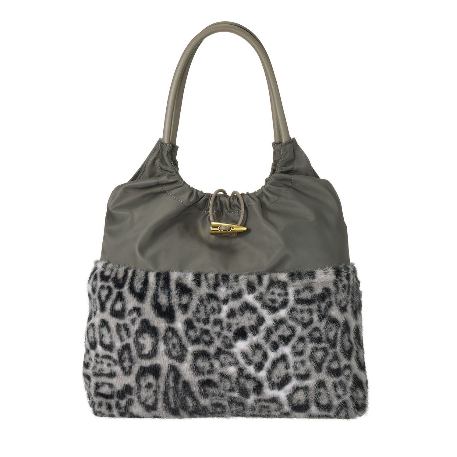 ベルモサ 軽量　Ａ４対応 レオパードフェイクファー トートバッグ