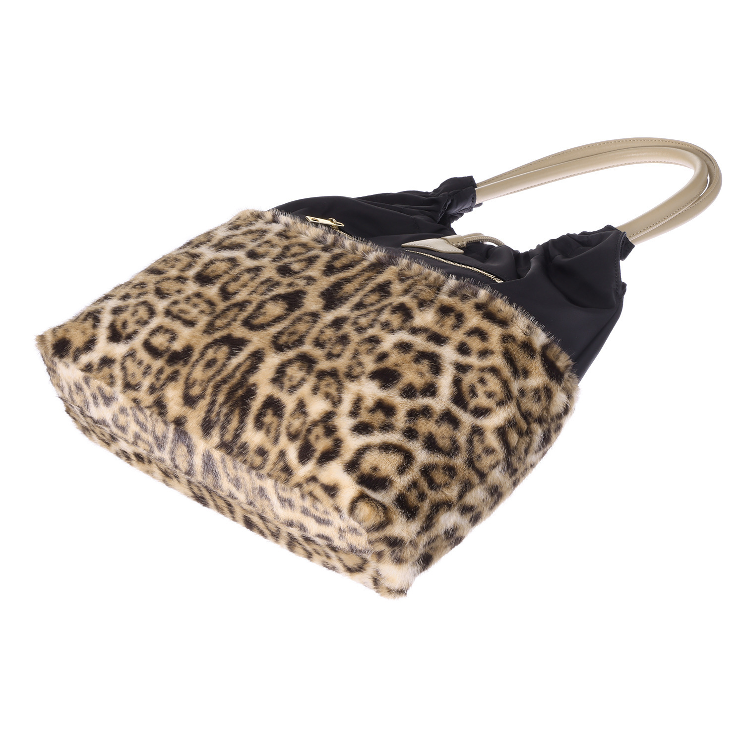 ベルモサ 軽量　Ａ４対応 レオパードフェイクファー トートバッグ