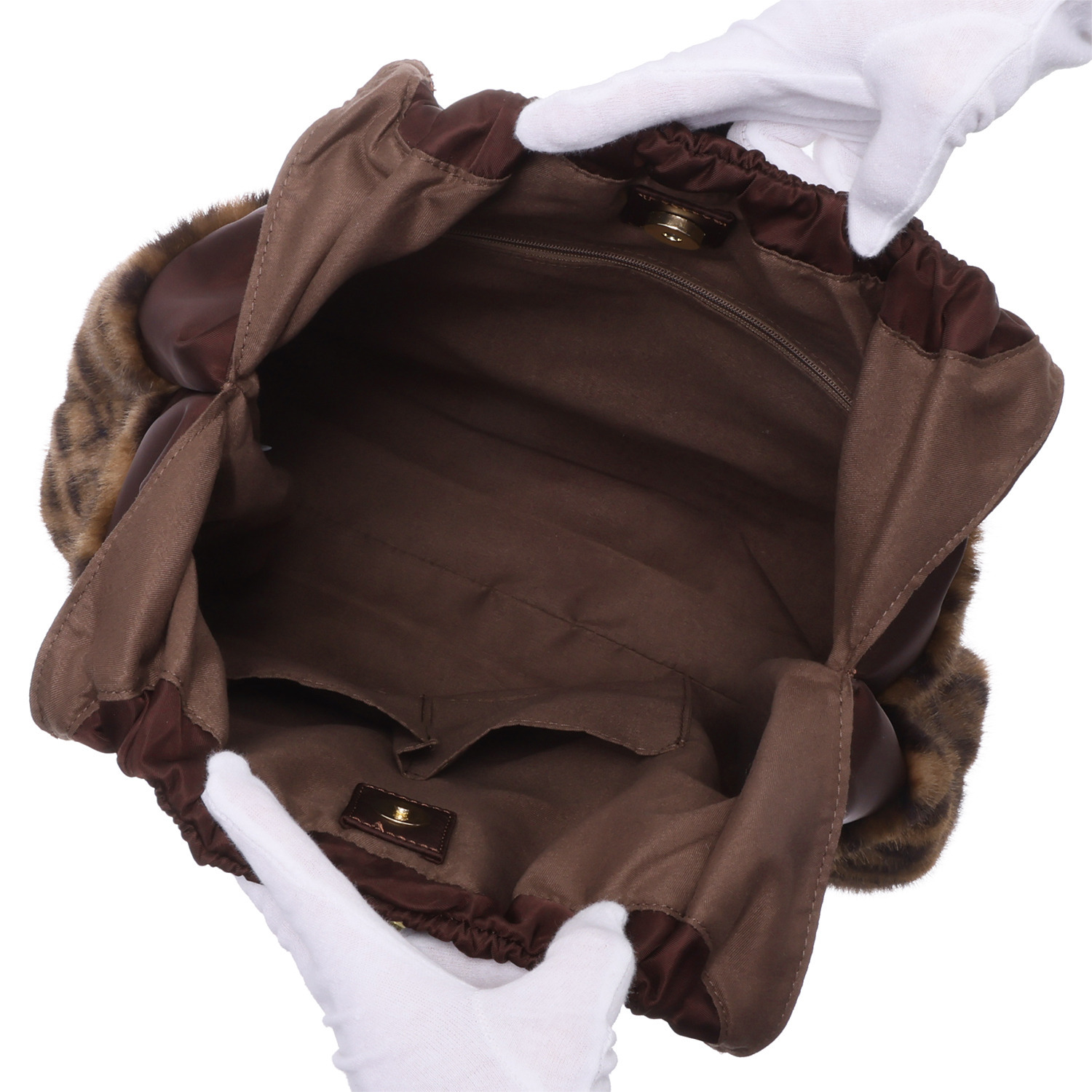 ベルモサ 軽量　Ａ４対応 レオパードフェイクファー トートバッグ