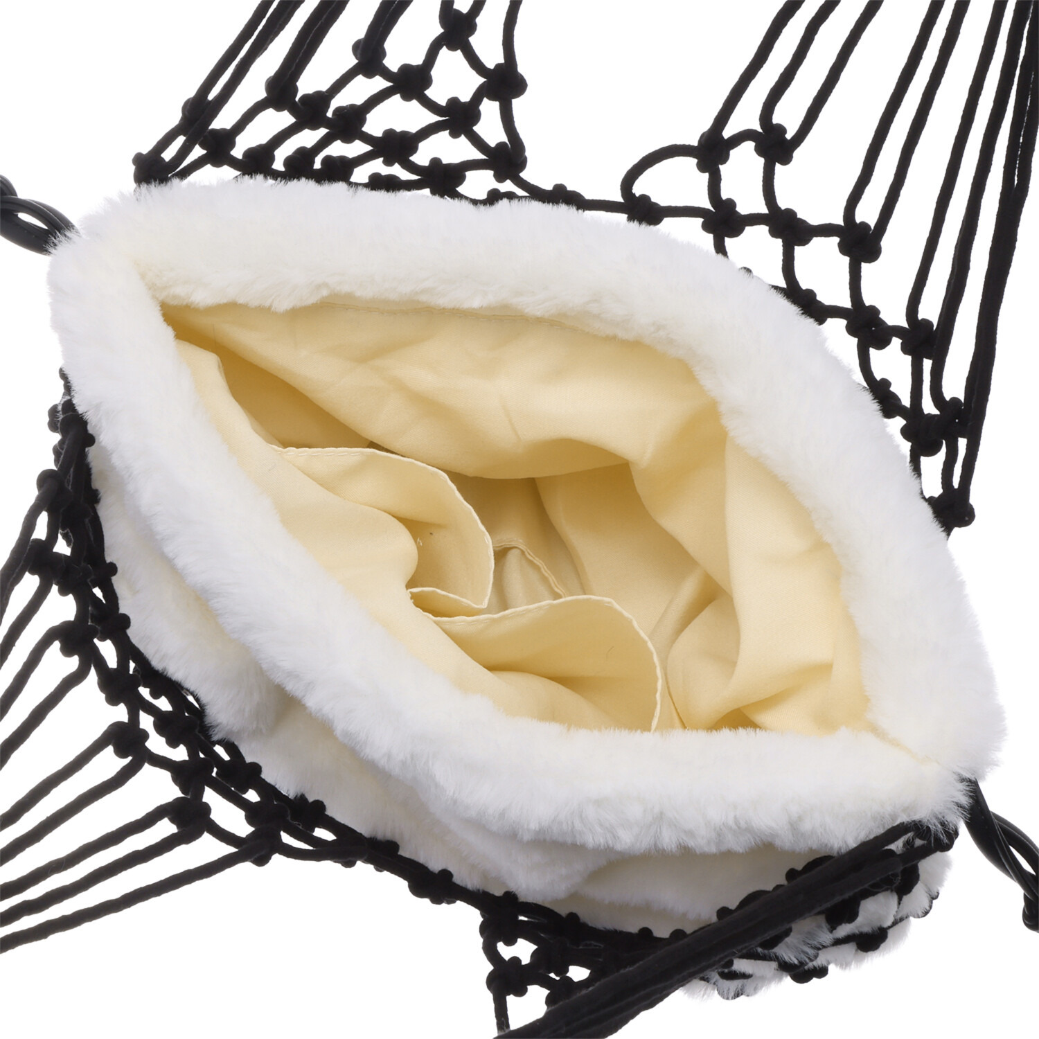 ベルモサ 軽量 巾着フェイクファー メッシュバッグ