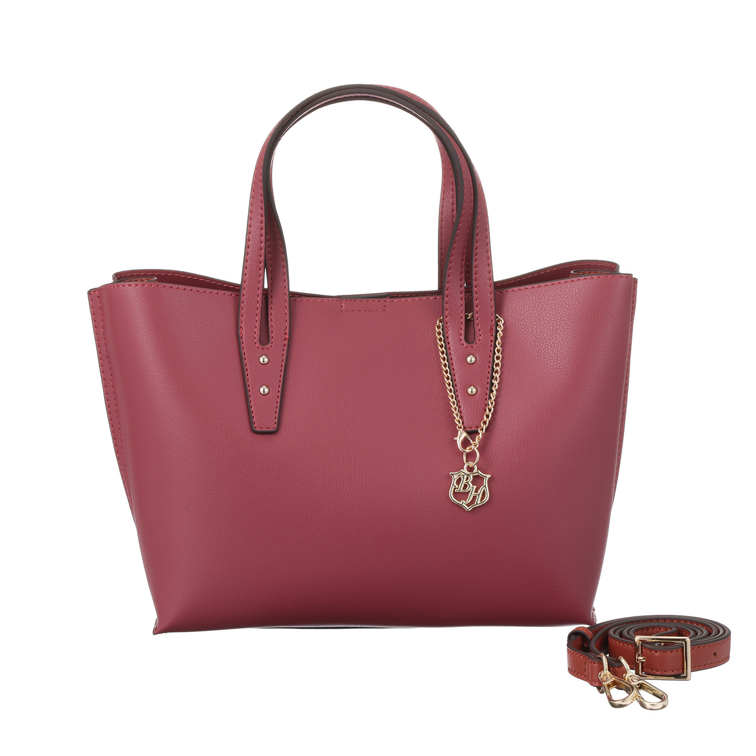 ベルモサ 合成皮革 ２ウェイ ３層トートバッグ