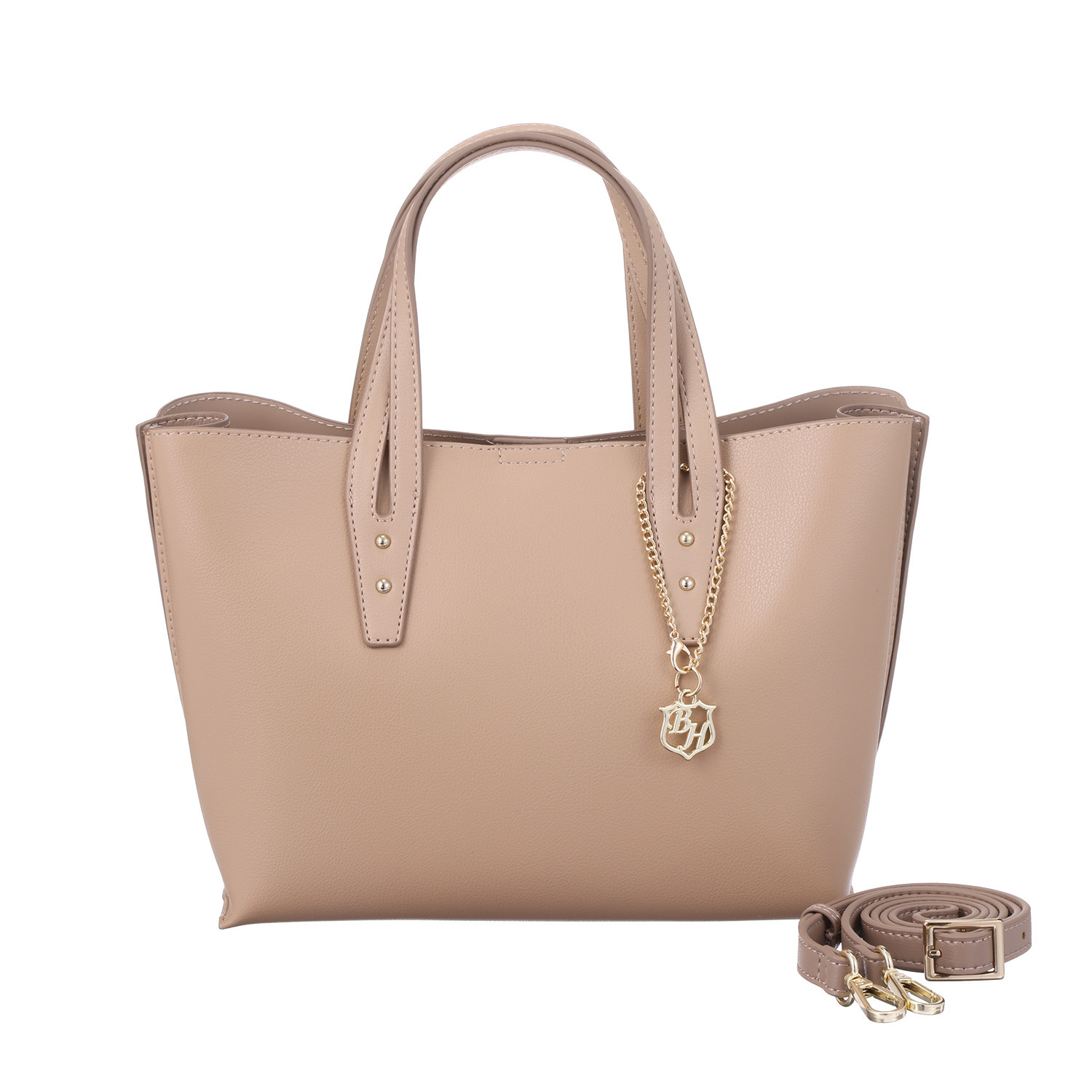 ベルモサ 合成皮革 ２ウェイ ３層トートバッグ