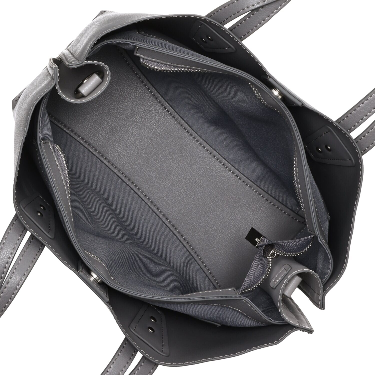 ベルモサ 合成皮革 ２ウェイ ３層トートバッグ