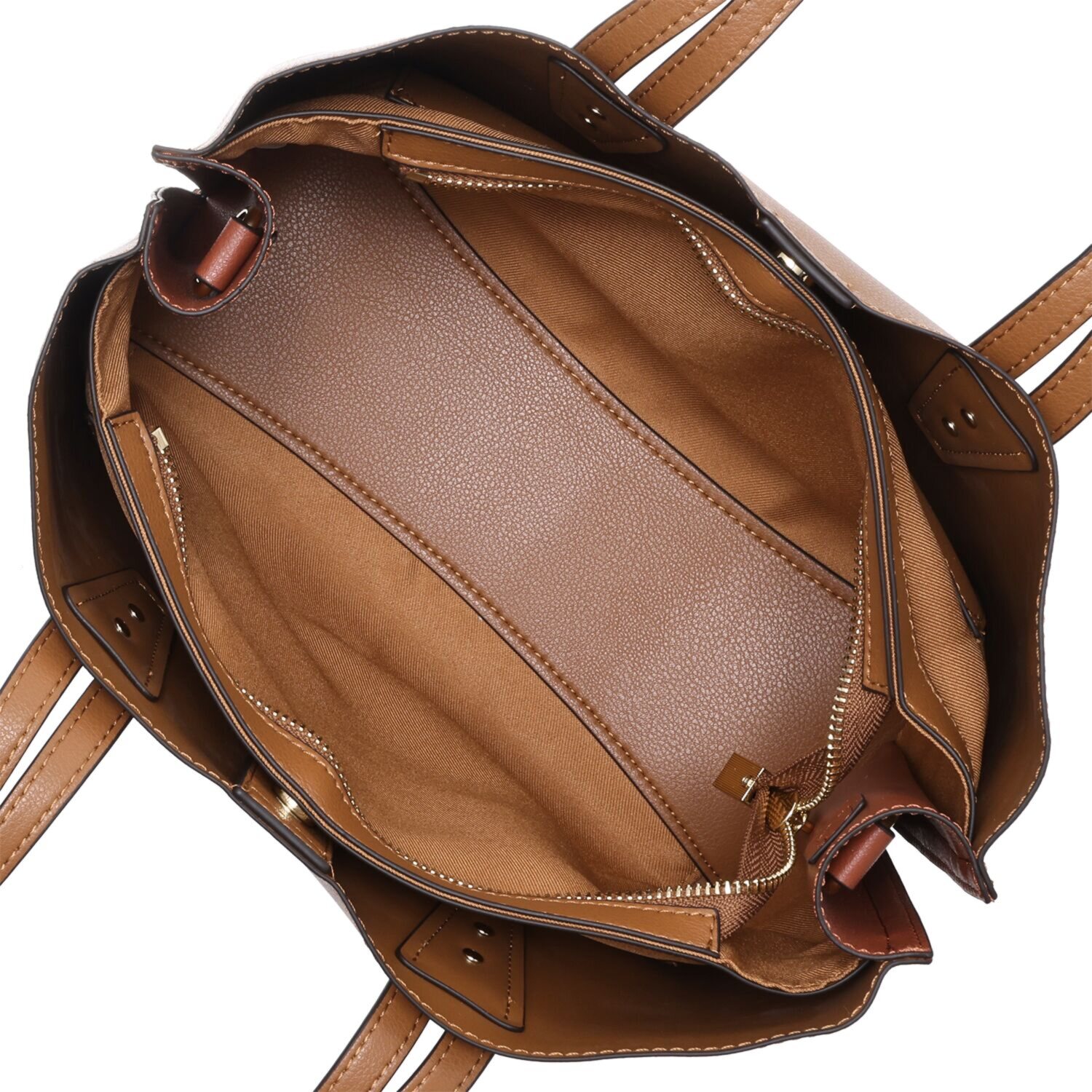 ベルモサ 合成皮革 ２ウェイ ３層トートバッグ