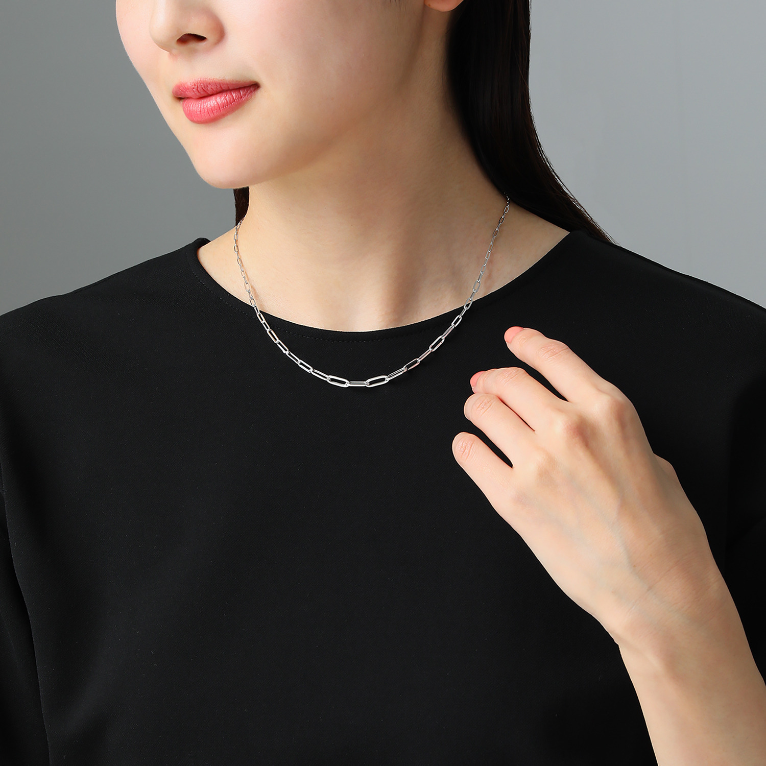 オーサムジュエリー １８Ｋホワイトゴールド クリップグラデーション ネックレス